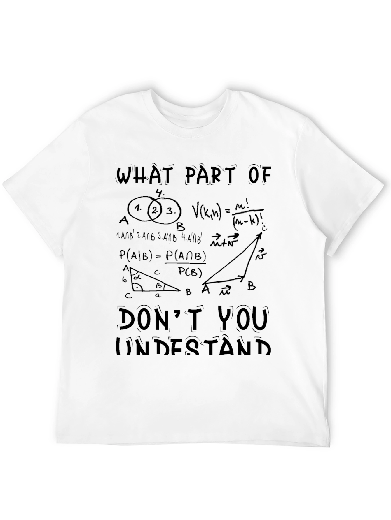 Black Math Equations Graphic T-Shirt view 12