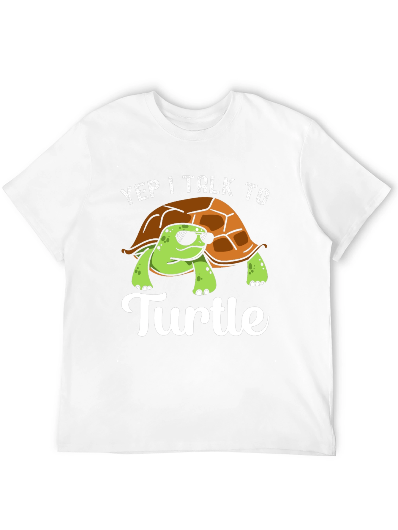 Black Yep I Talk to Turtle Graphic T-Shirt view 12