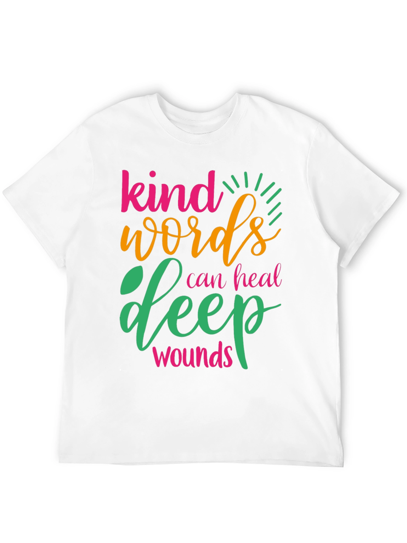 Black Kind Words Can Heal Deep Wounds Graphic Tee view 12