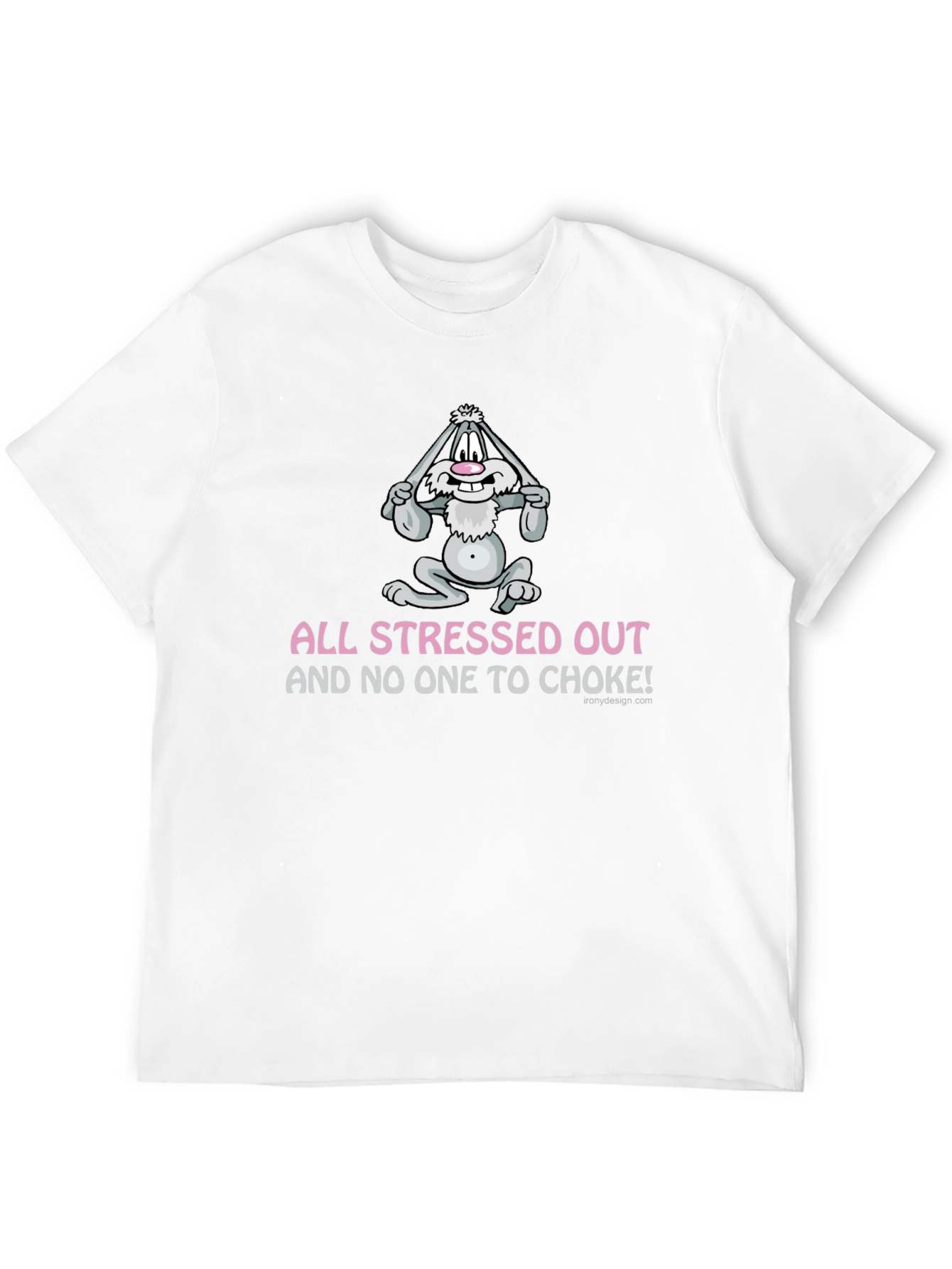 Black Stressed Out Bunny Graphic T-Shirt - Funny Novelty Tee view 12