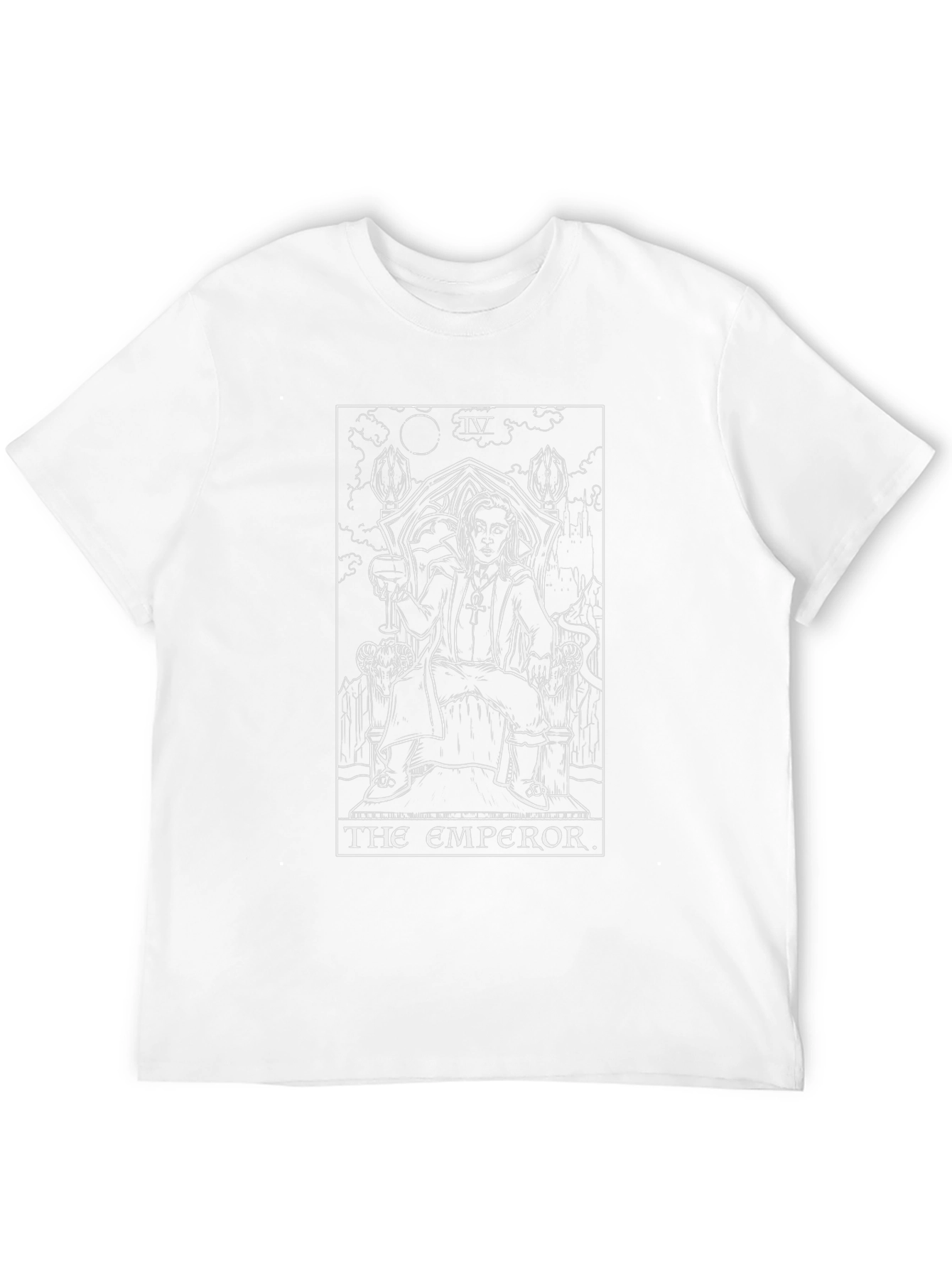 Black Emperor Tarot Card Graphic Print Black T-Shirt view 12