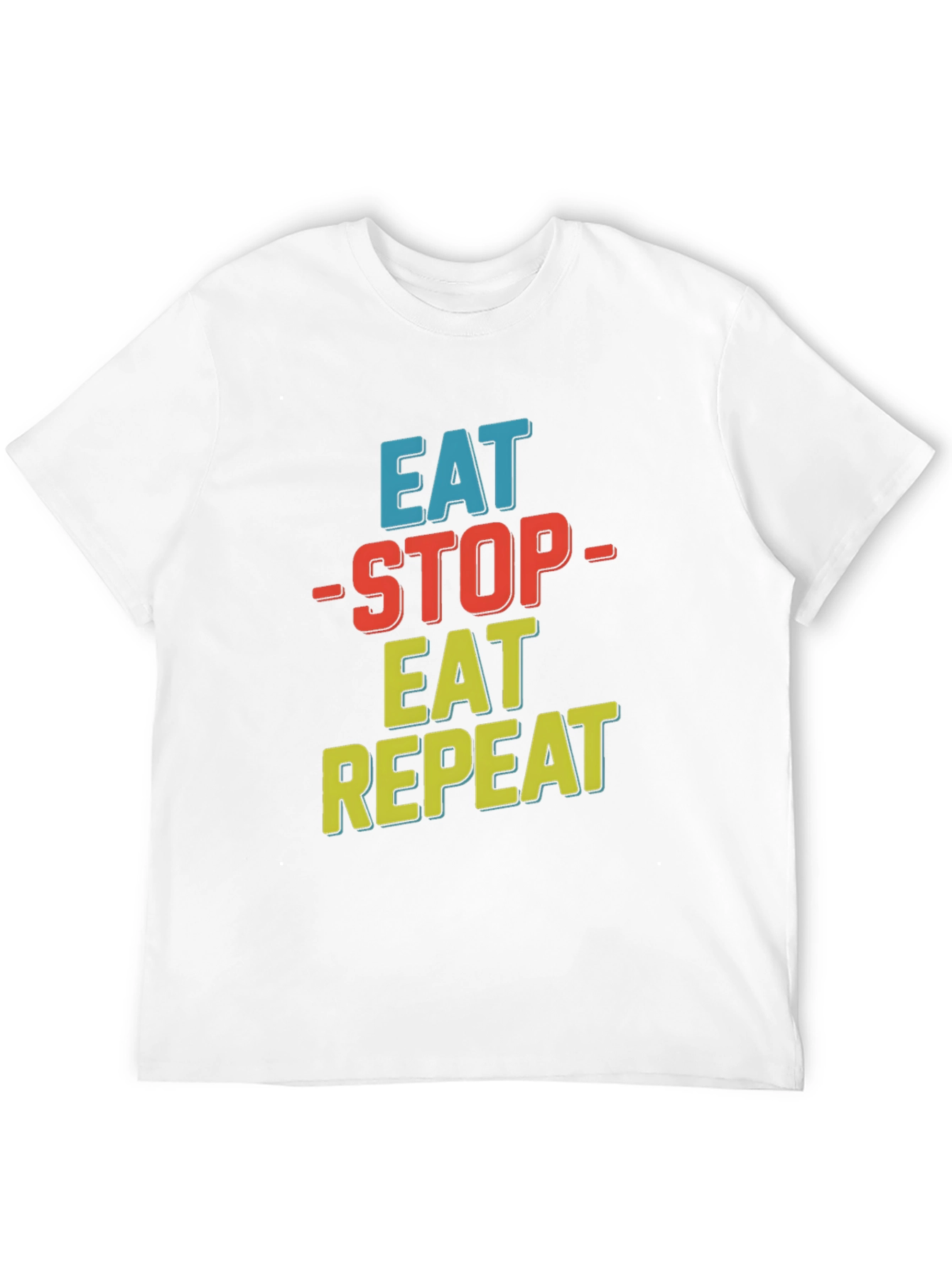 Black Eat Stop Eat Repeat Graphic Tee view 12