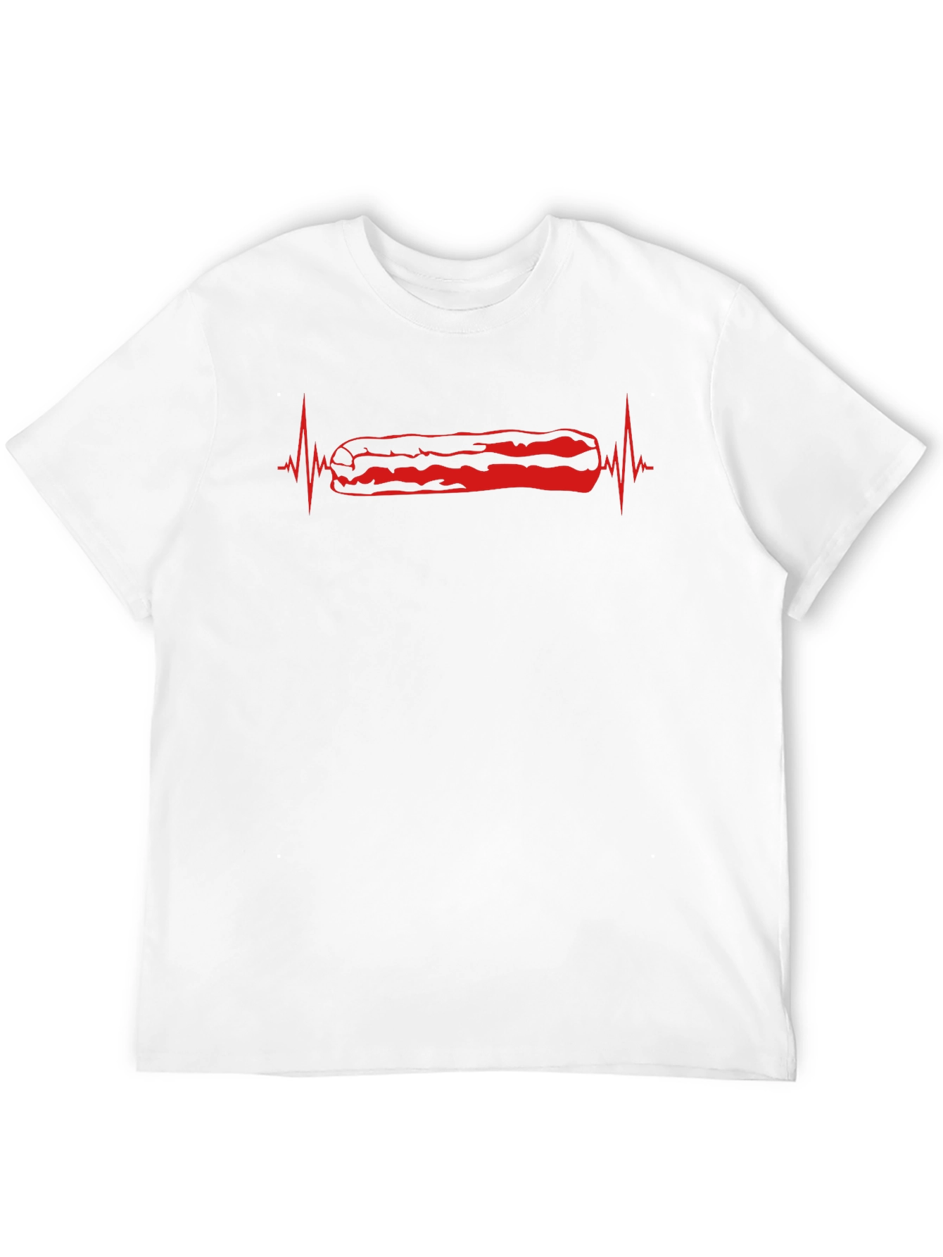 Black Bacon Heartbeat Graphic Tee - Mens Casual T-Shirt view 12