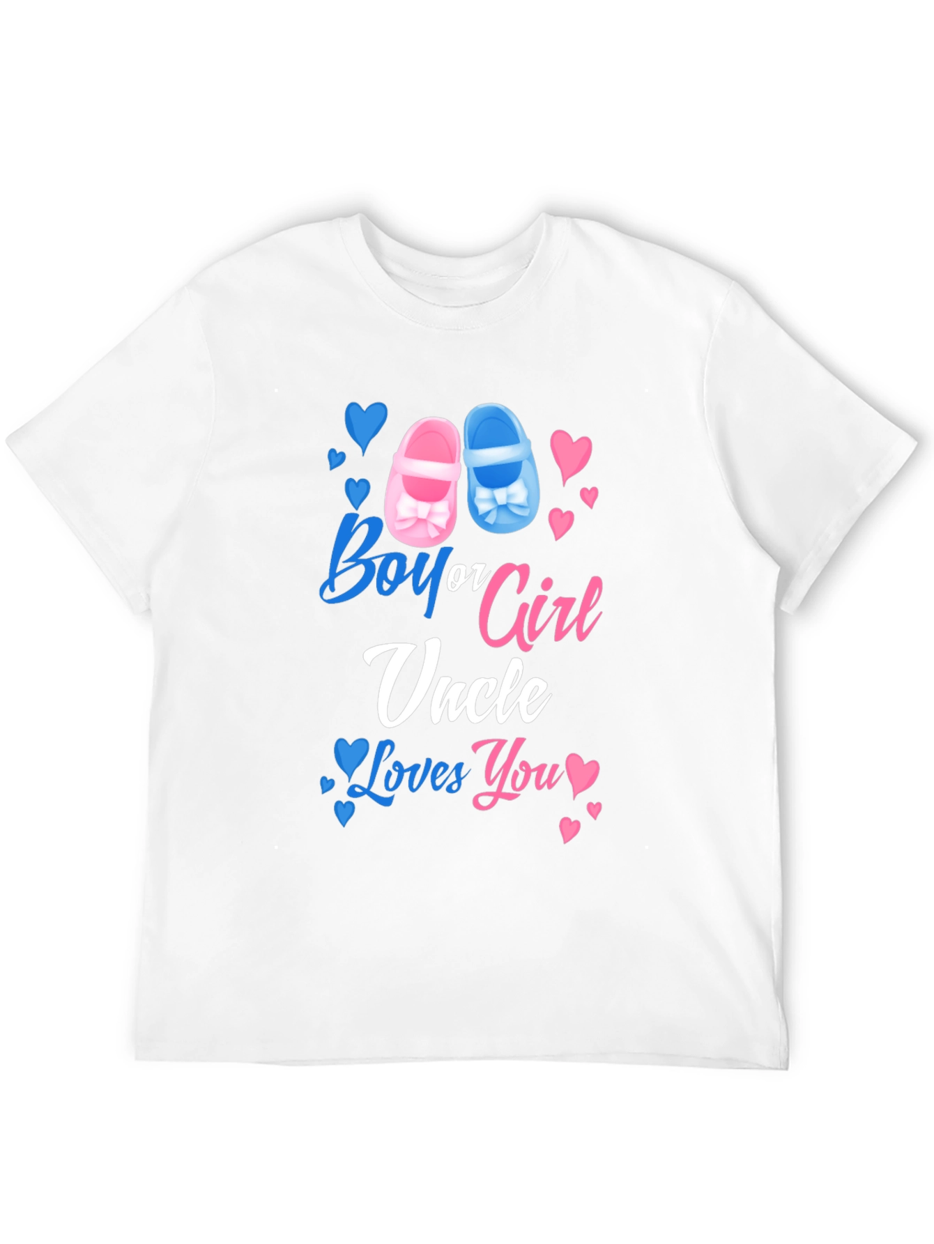 Black Boy or Girl Uncle Loves You Gender Reveal T-Shirt view 12