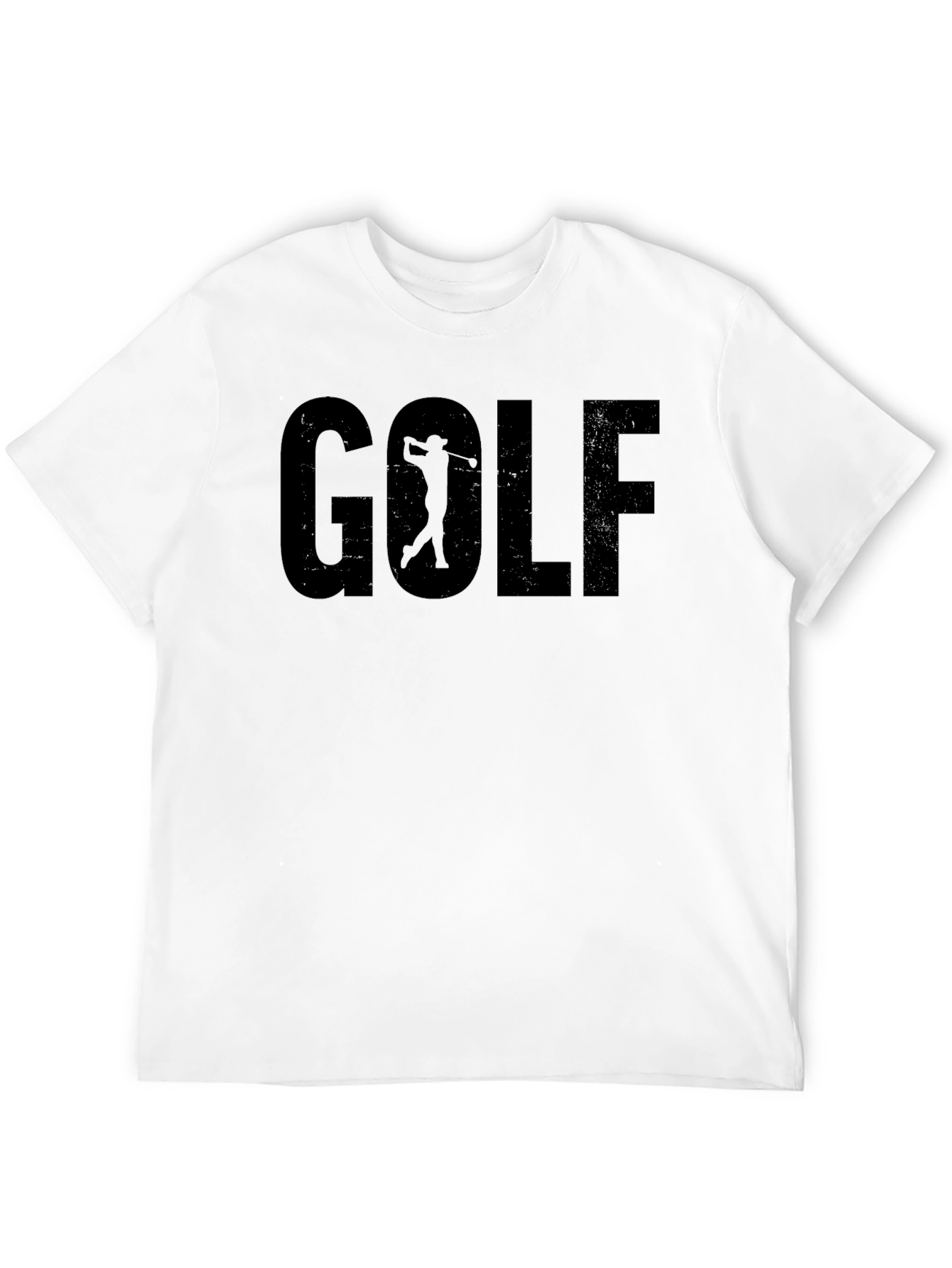Black Golf Graphic Tee - Solid Black Crew Neck Shirt view 12
