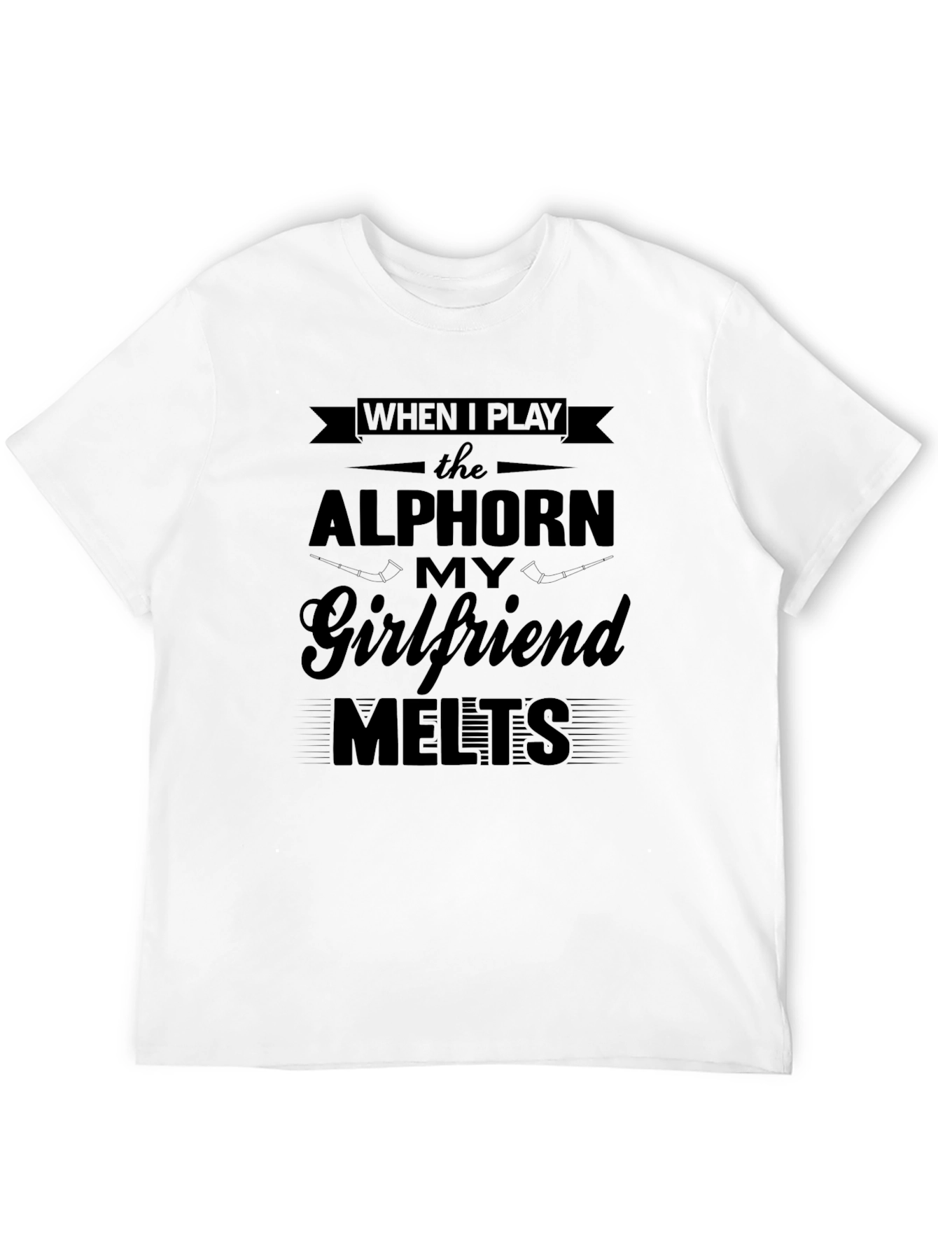 Black Alphorne Player Funny Novelty Graphic T-Shirt view 12