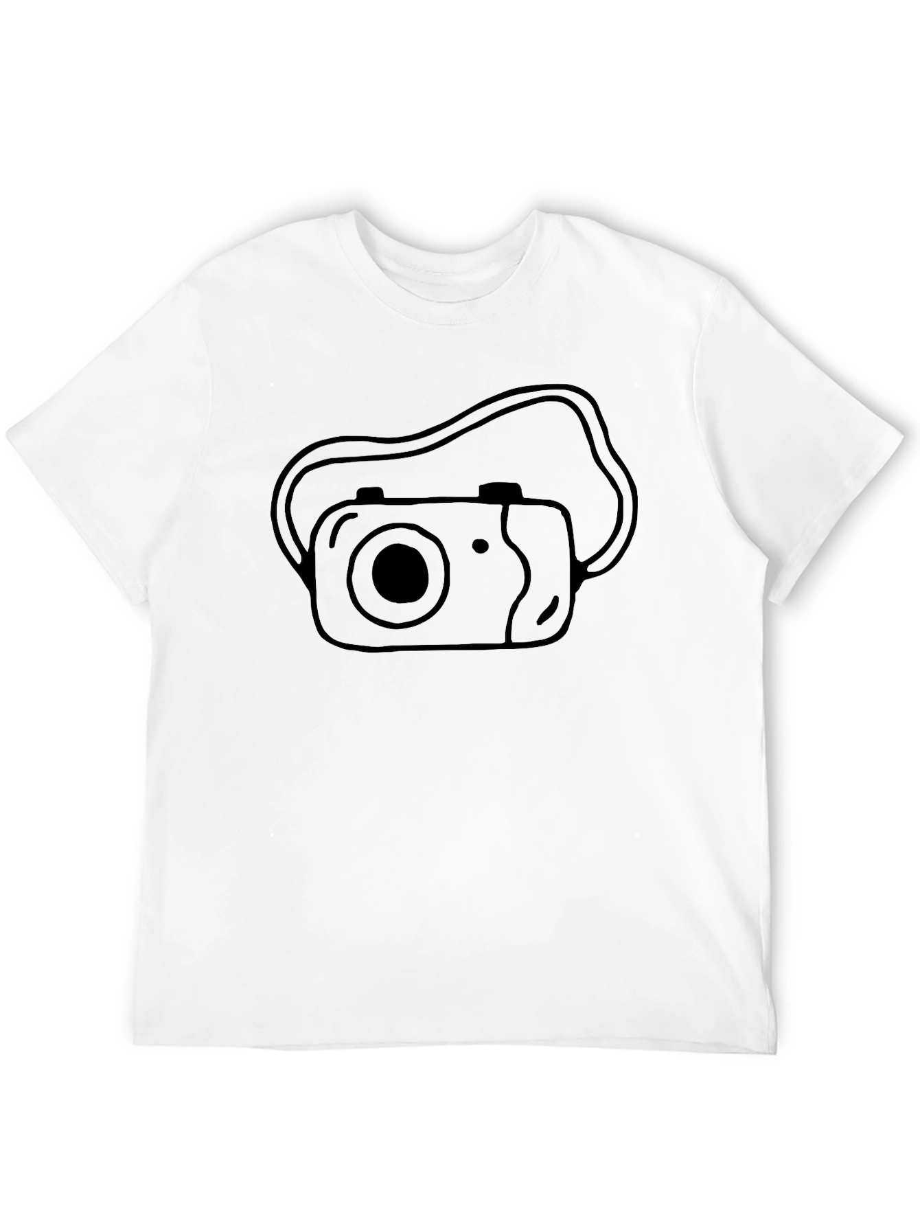 Black Camera Graphic Tee - Black Cotton T-Shirt view 12