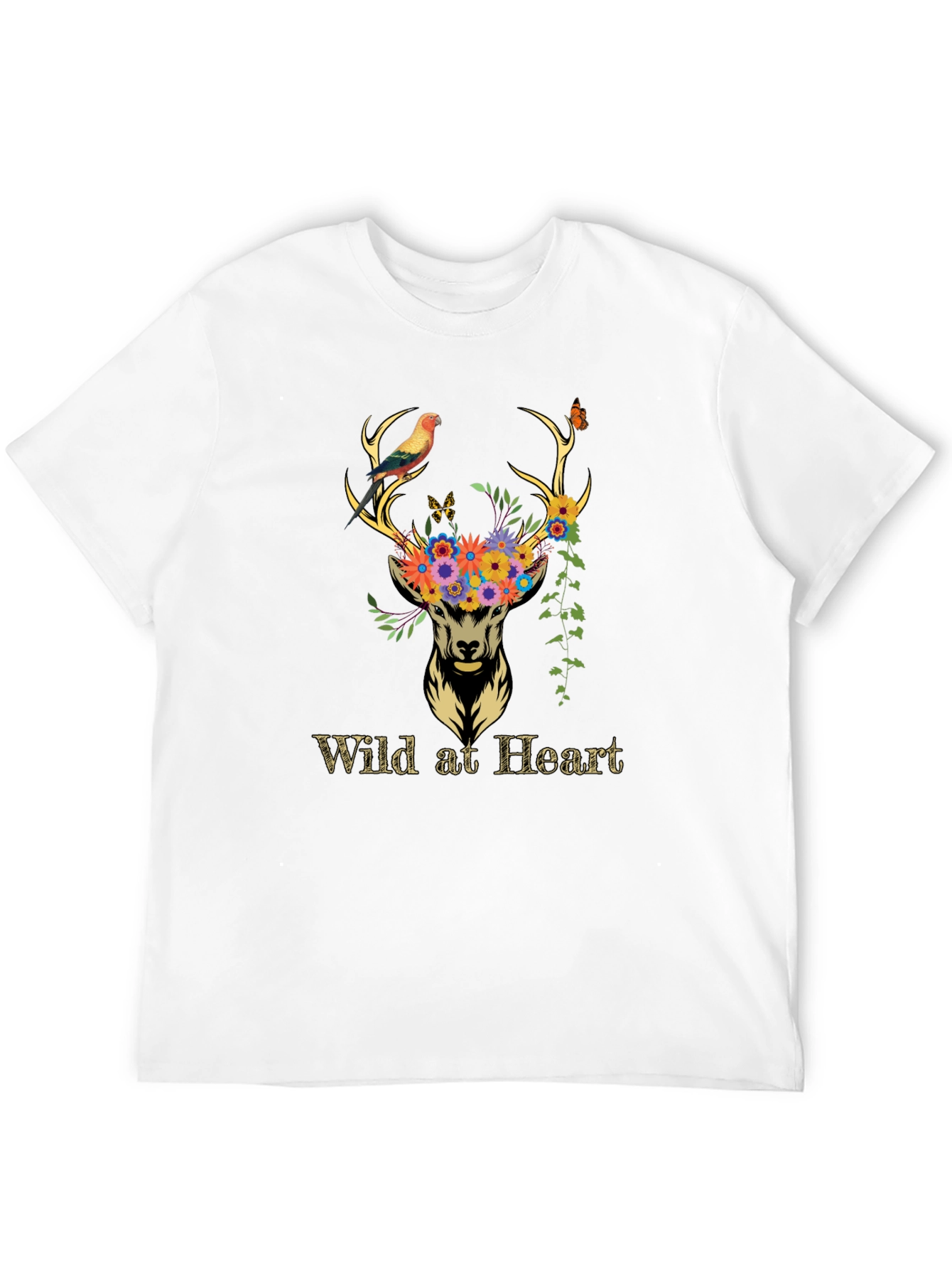 Black Wild at Heart Deer Graphic Tee - Black view 12