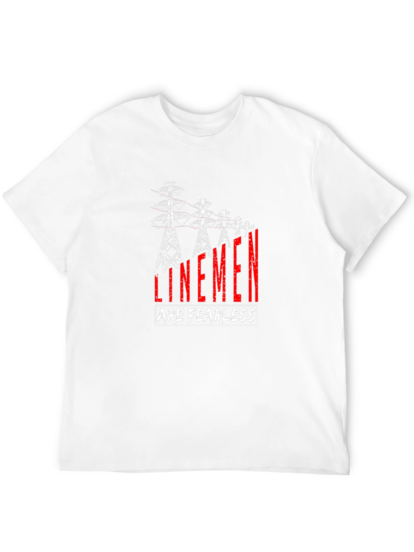 Black Linemen Are Fearless T-Shirt - Black Crew Neck Tee view 12