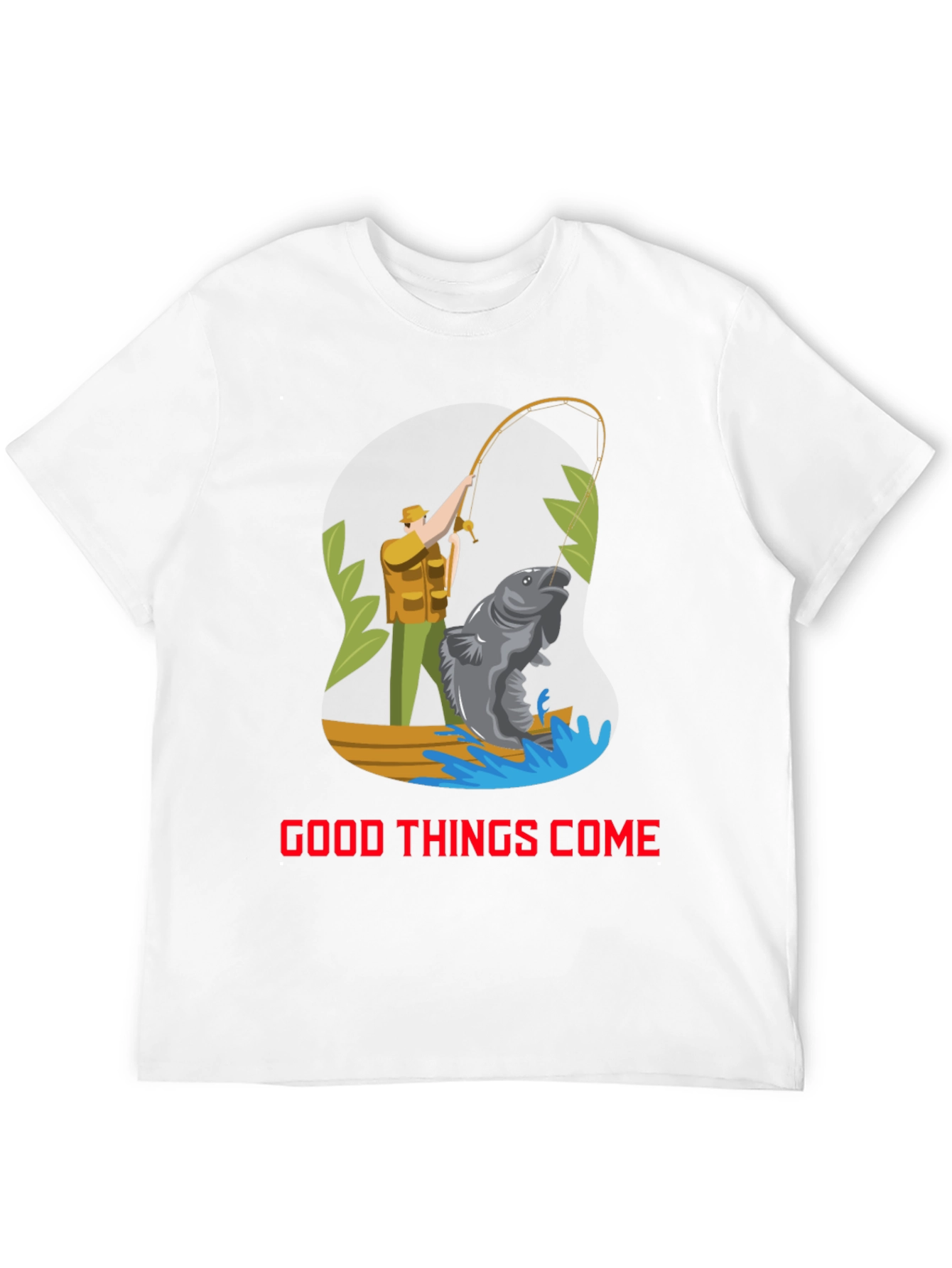 Black Fishing Graphic Tee - Good Things Come T-Shirt view 12