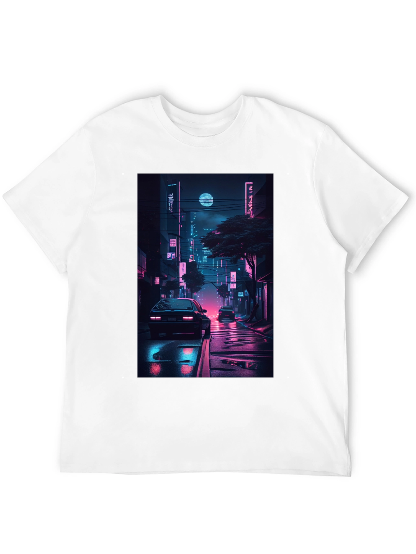 Black Neon Cityscape Graphic Tee view 12