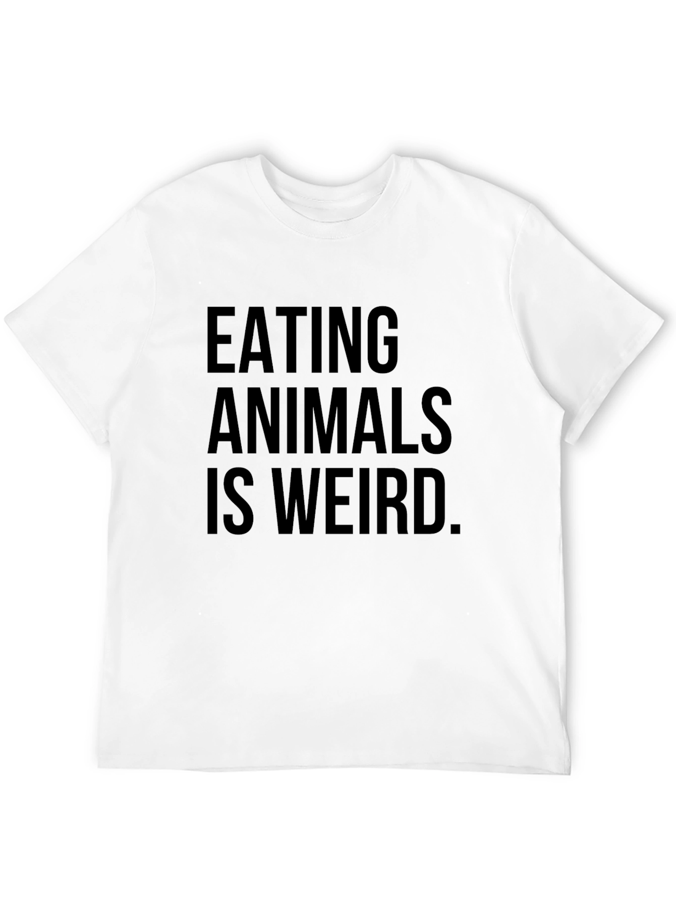 Black Eating Animals Is Weird Black T-Shirt view 12
