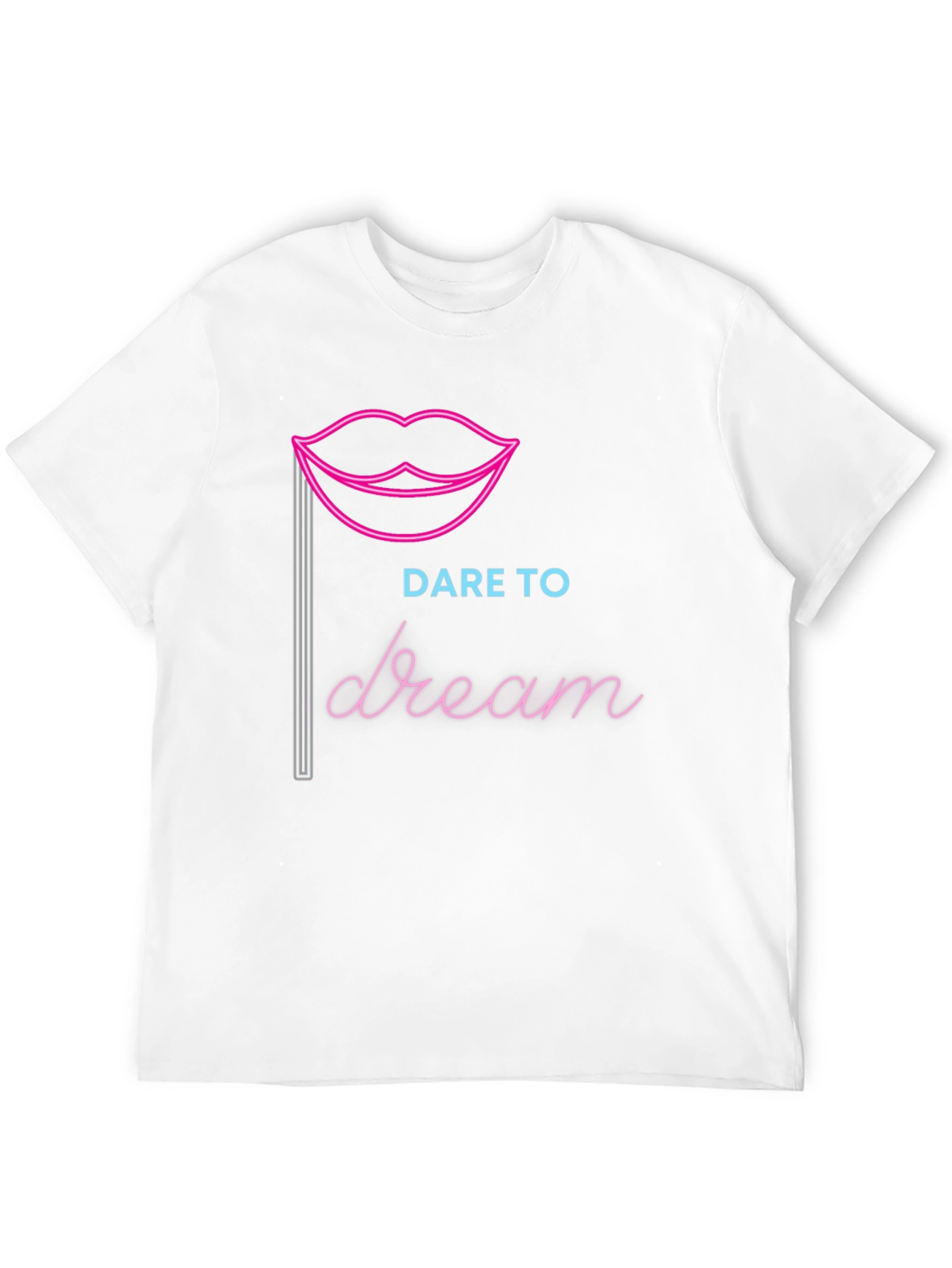 Black Dare to Dream Graphic Tee - Neon Lips Design view 12