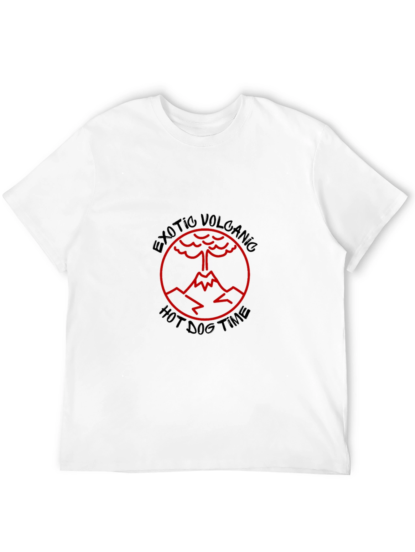 Black Exotic Volcanic Hot Dog Time T-Shirt view 12