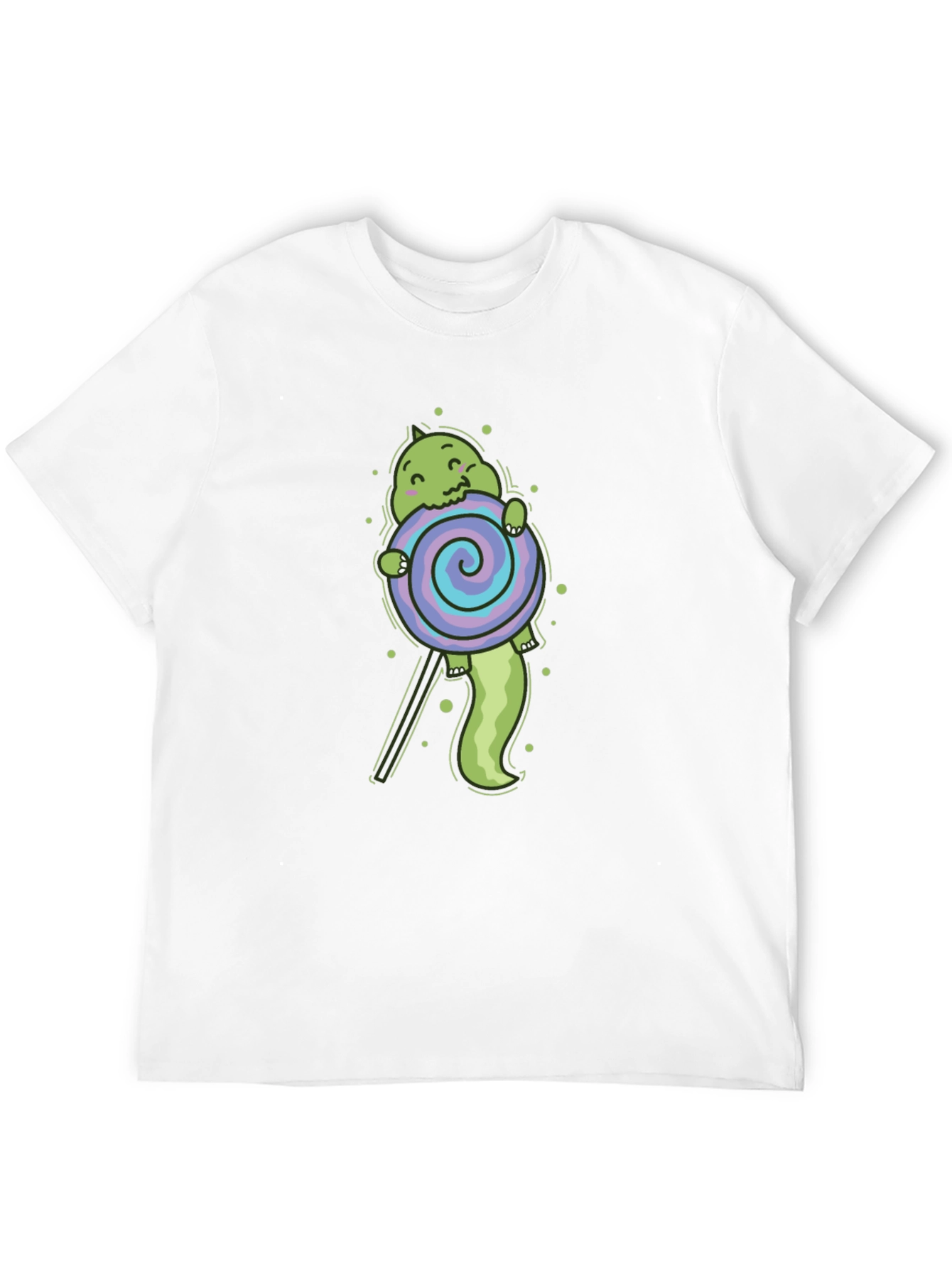 Black Cartoon Dinosaur Lollipop Graphic T-Shirt view 12