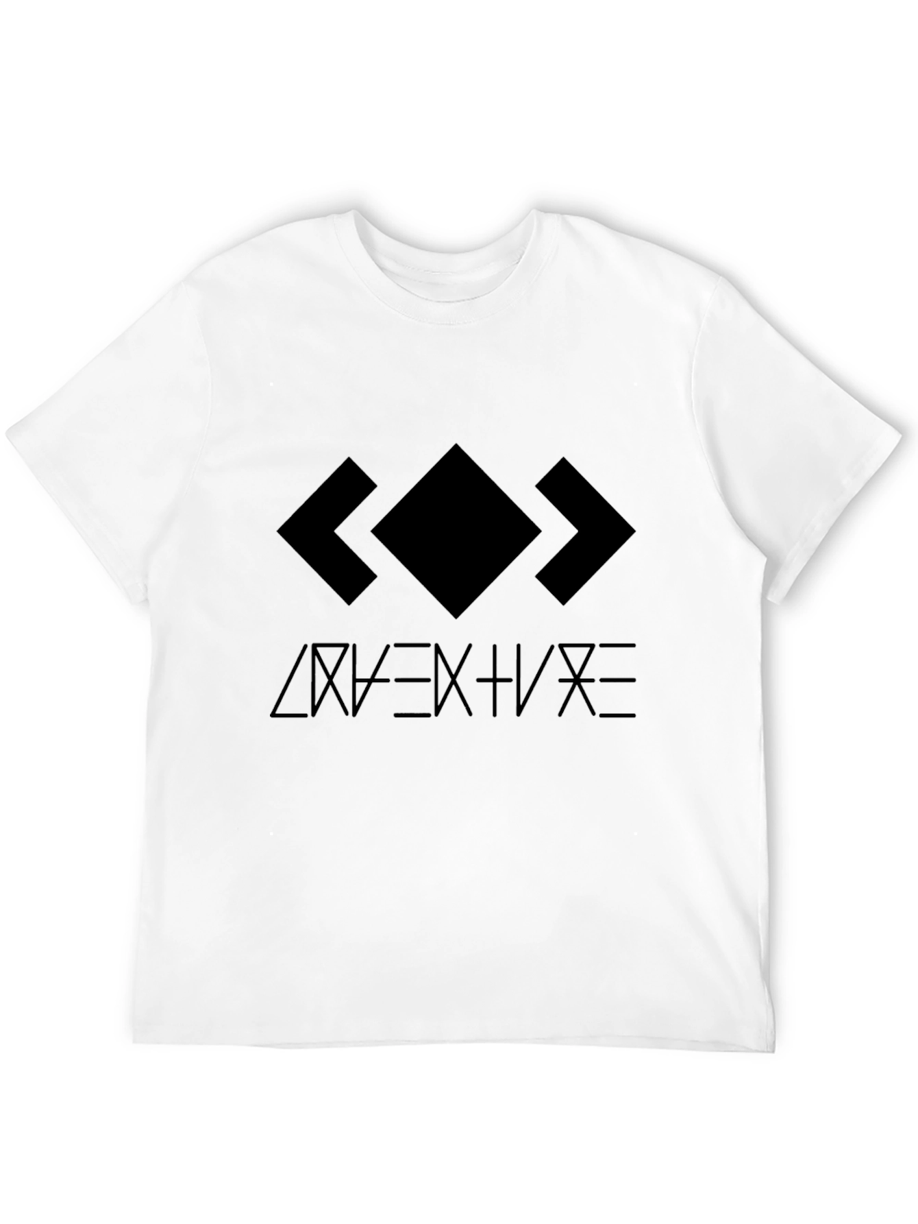 Black Geometric Graphic Black T-Shirt view 12