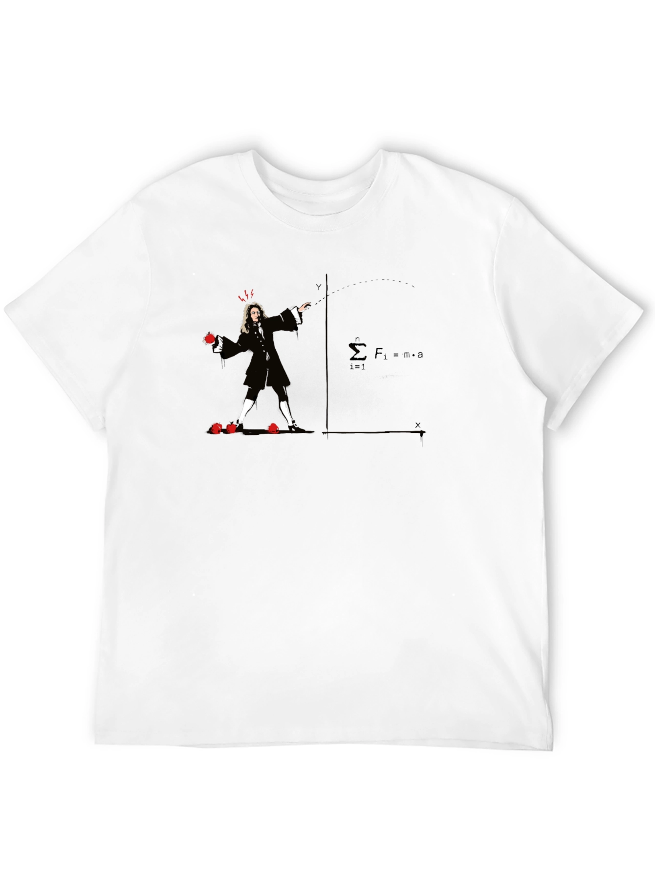 Black Newton's Apple T-Shirt - Physics Humor view 12
