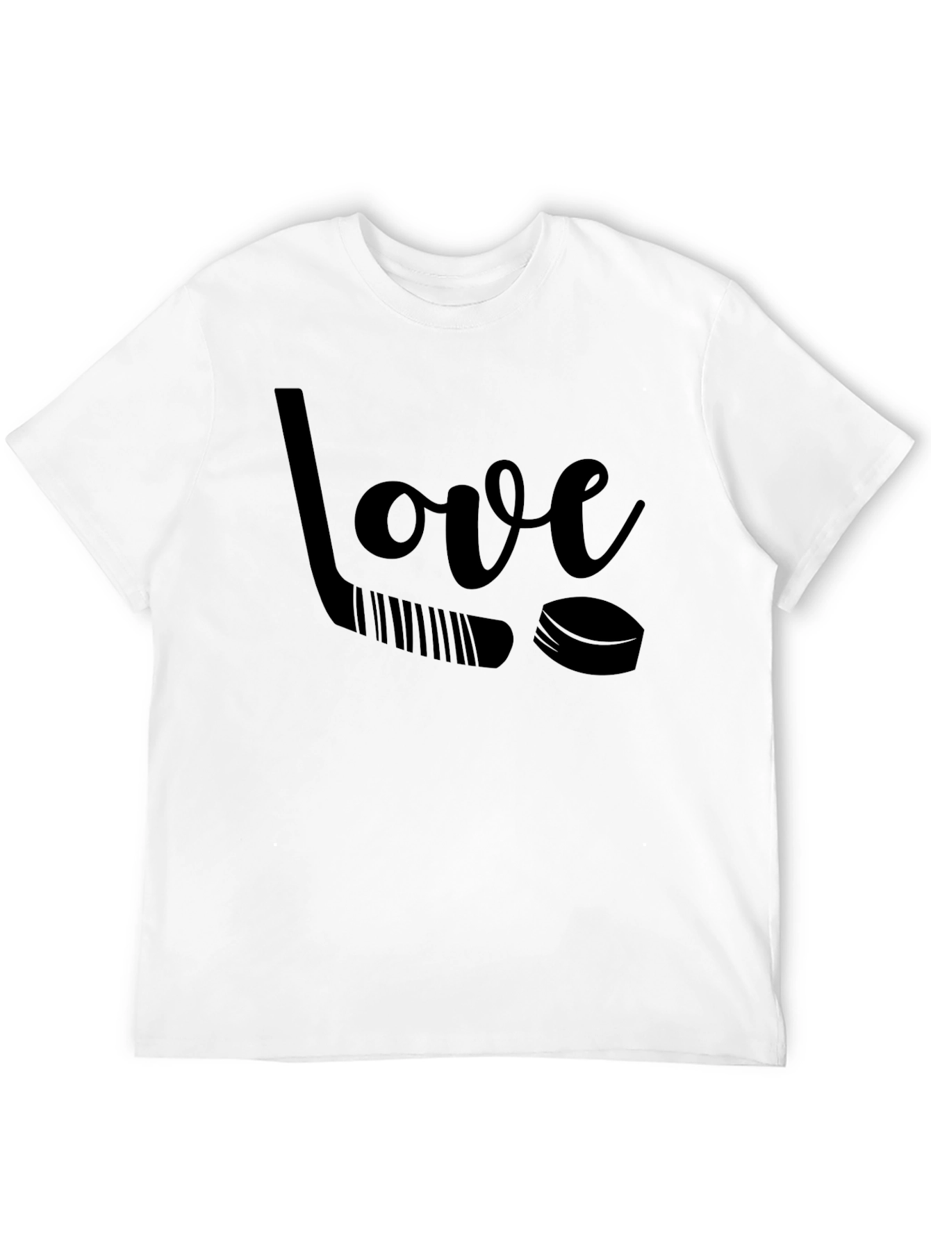 Black Love Hockey Graphic Tee - Black Unisex T-Shirt view 12