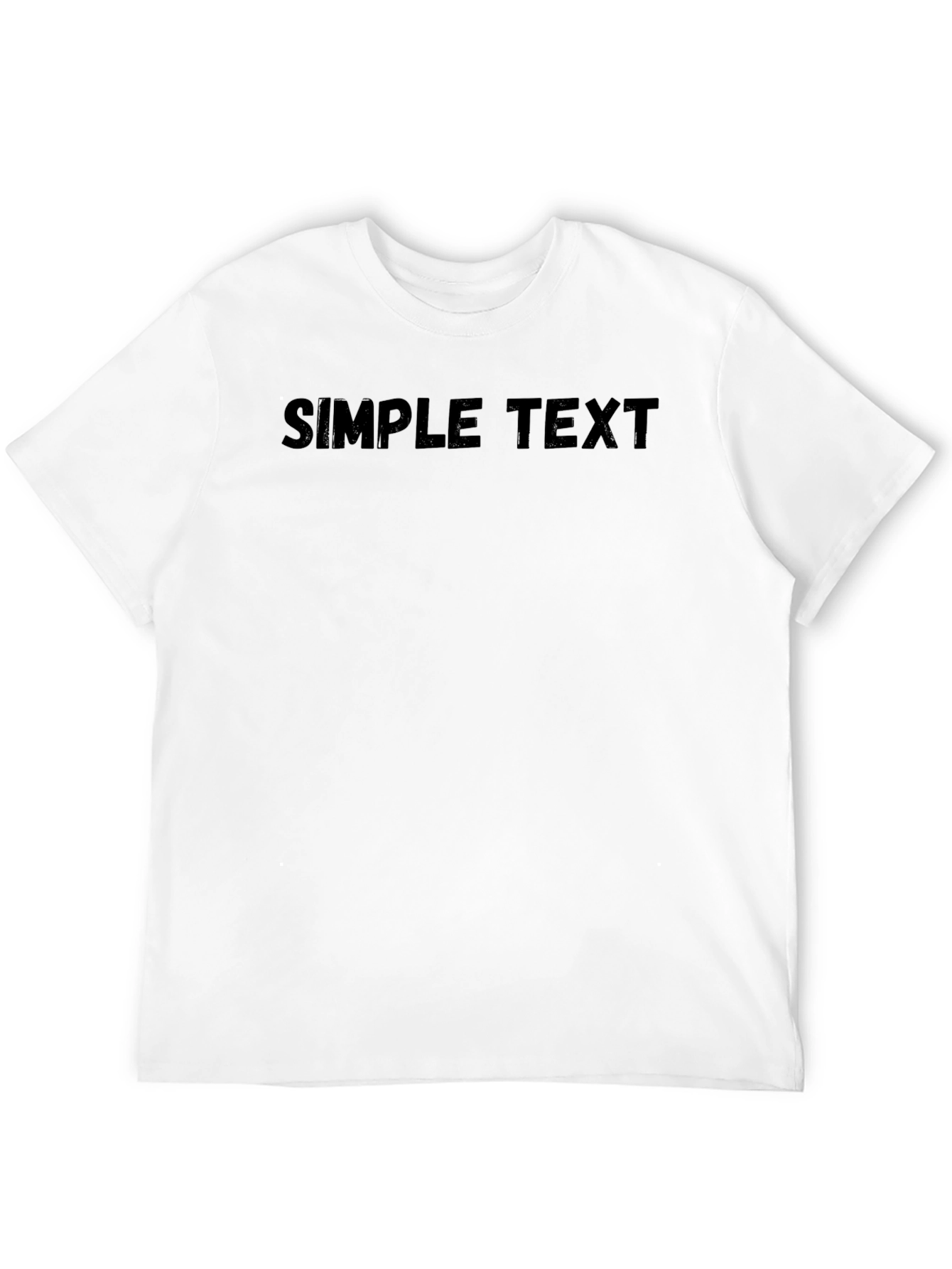 Black Men's Black Simple Text T-Shirt view 12