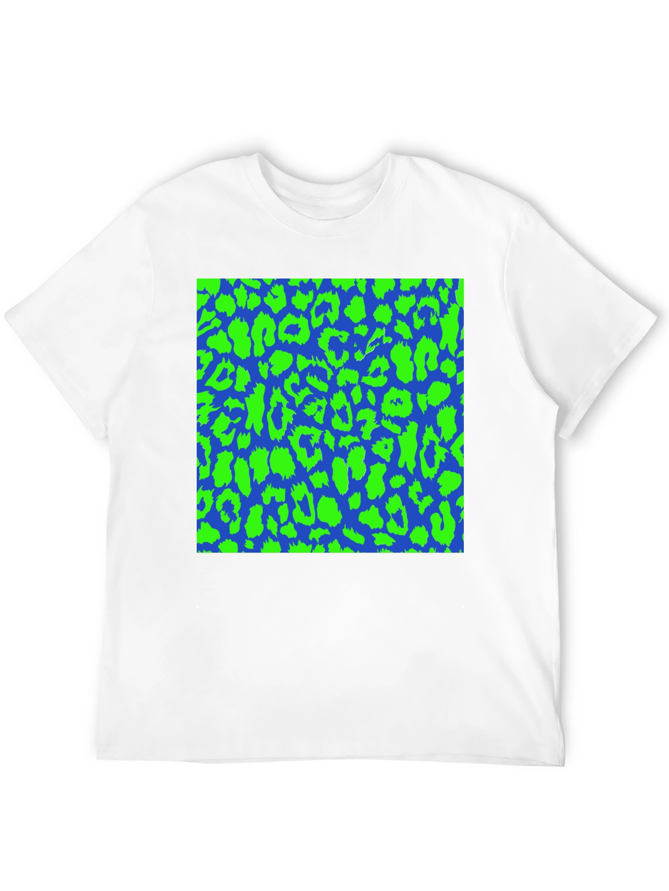 Black Blue & Green Leopard Print Tee - Bold Style view 12