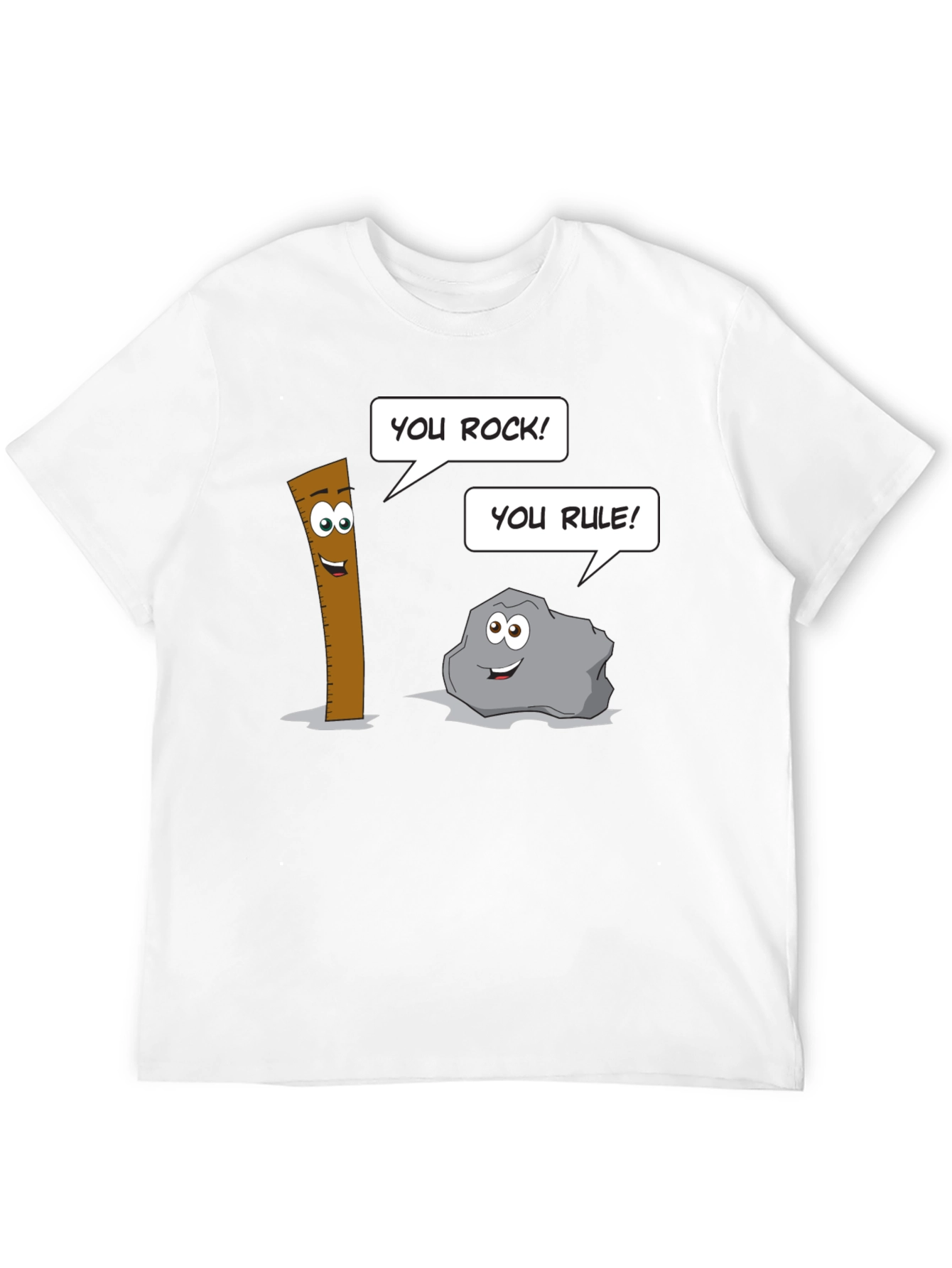 Black Humorous Cartoon Puns Rock Rule T-Shirt view 12