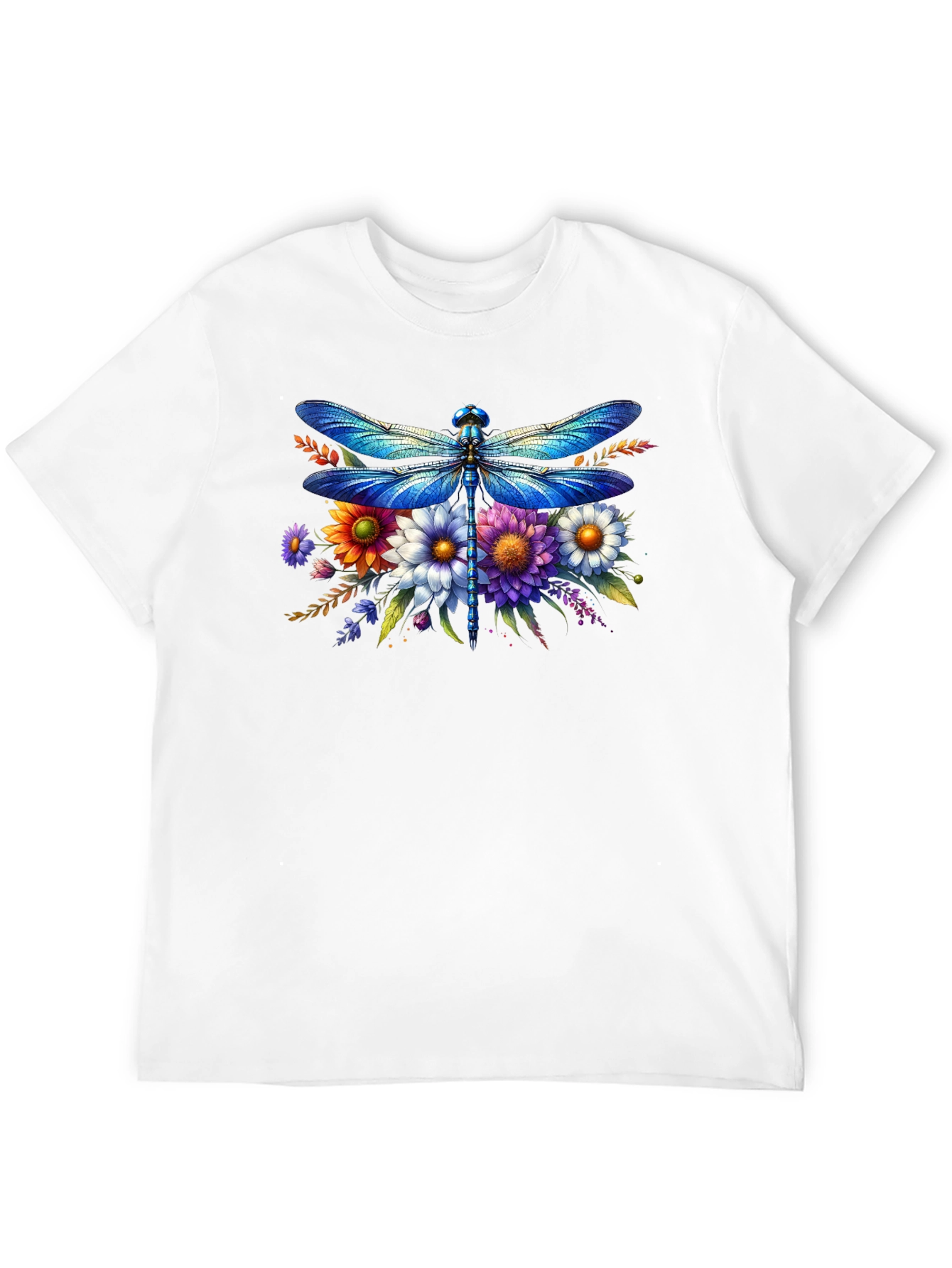 Black Dragonfly Floral Graphic Tee - Stylish Comfort view 12