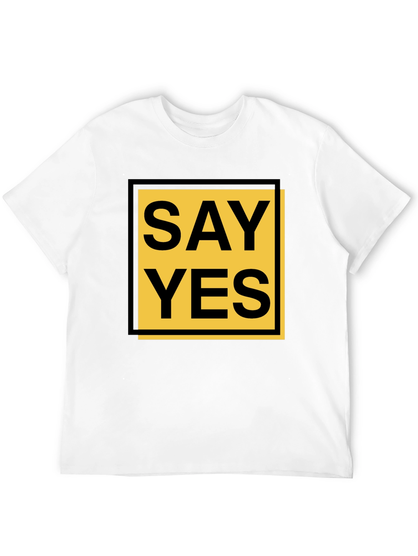Black Say Yes Graphic Tee - Bold Statement Shirt view 12