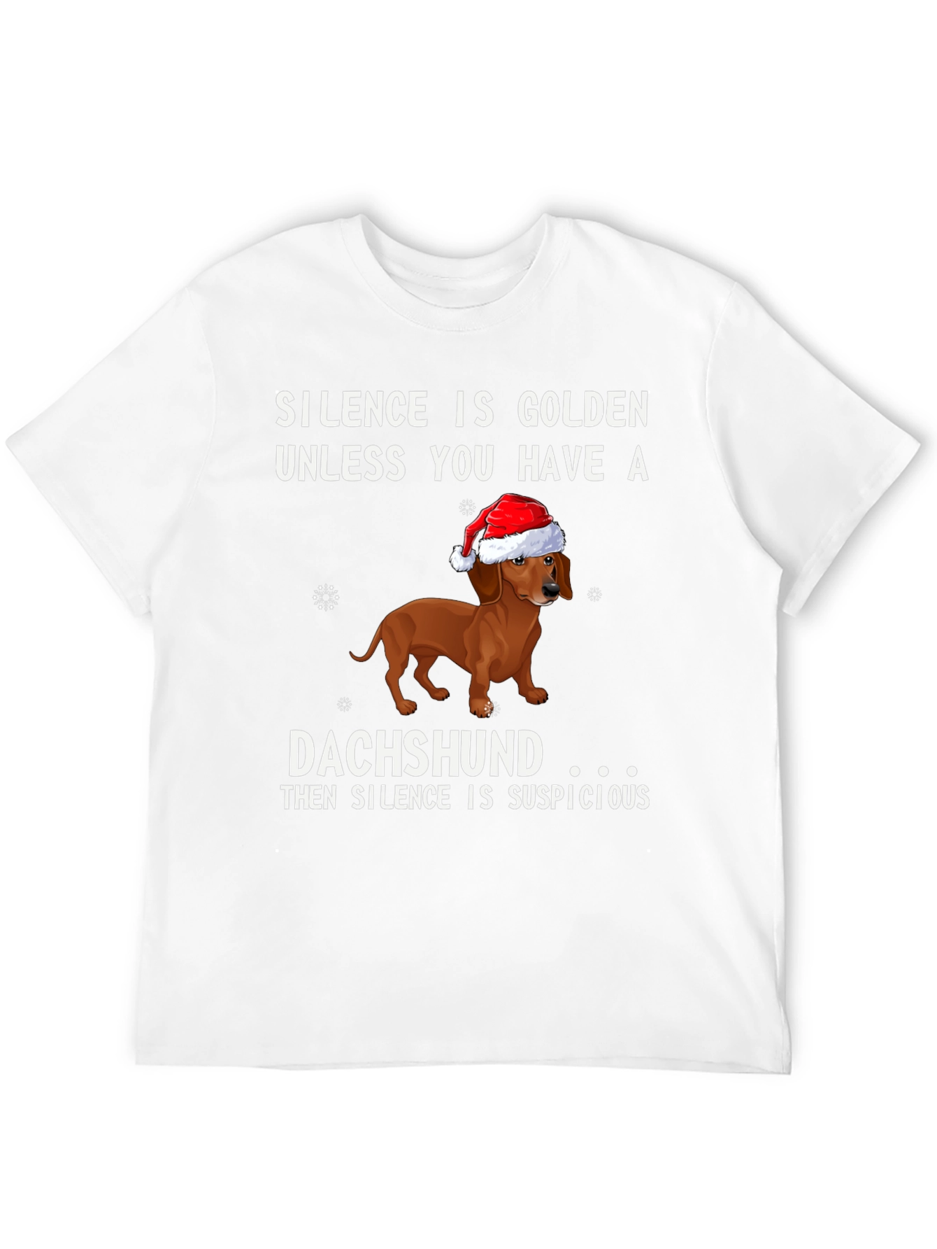 Black Dachshund Christmas T-Shirt - Silence is Suspicious! view 12