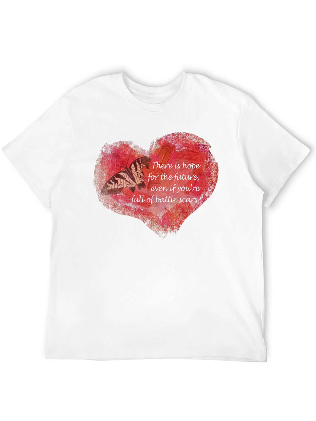 Black Hopeful Heart Battle Scars T-Shirt view 12