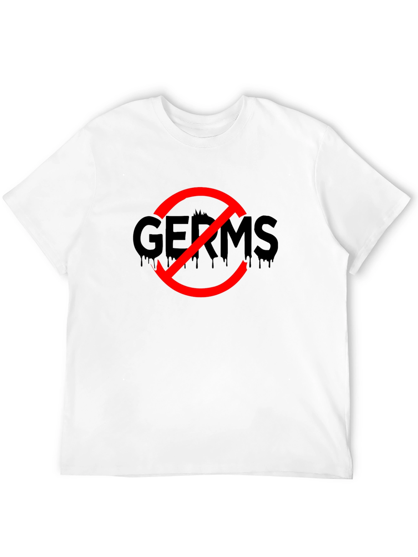 Black No Germs Black T-Shirt Novelty Funny Slogan Top view 12