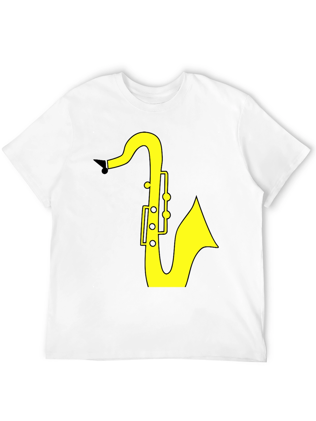 Black Saxophone Graphic Tee - Black Cotton T-Shirt view 12