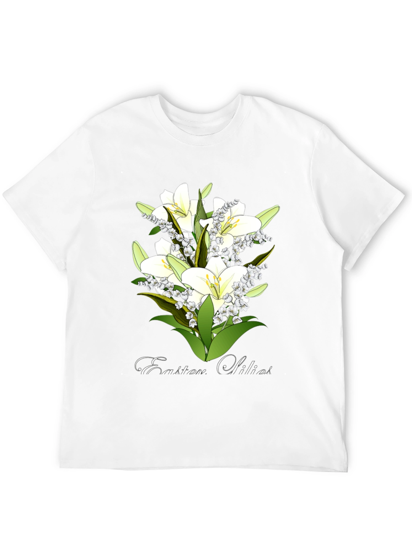 Black Easter Lilies T-Shirt - Floral Spring Design view 12