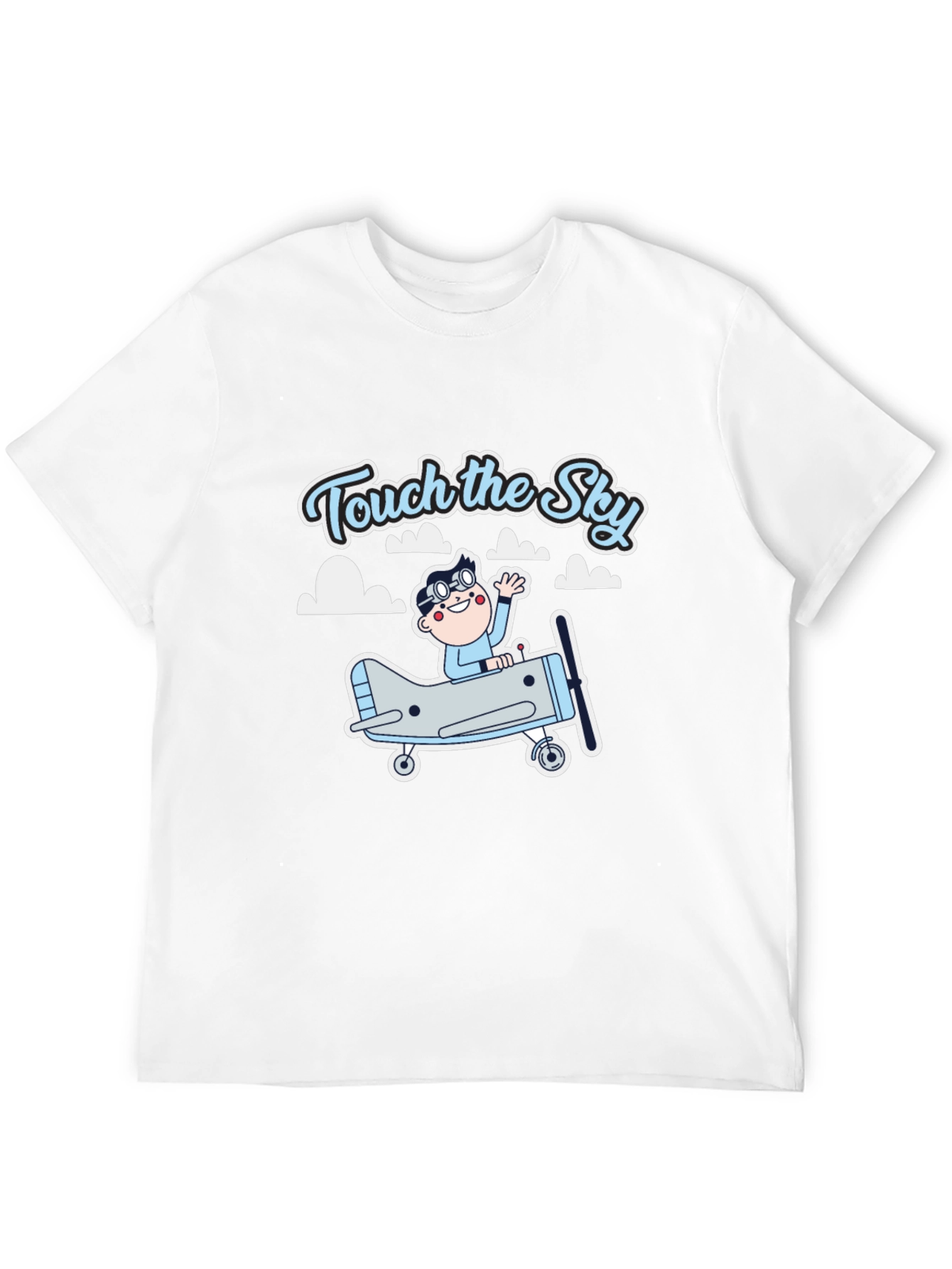 Black Touch the Sky T-Shirt - Airplane & Pilot Design view 12