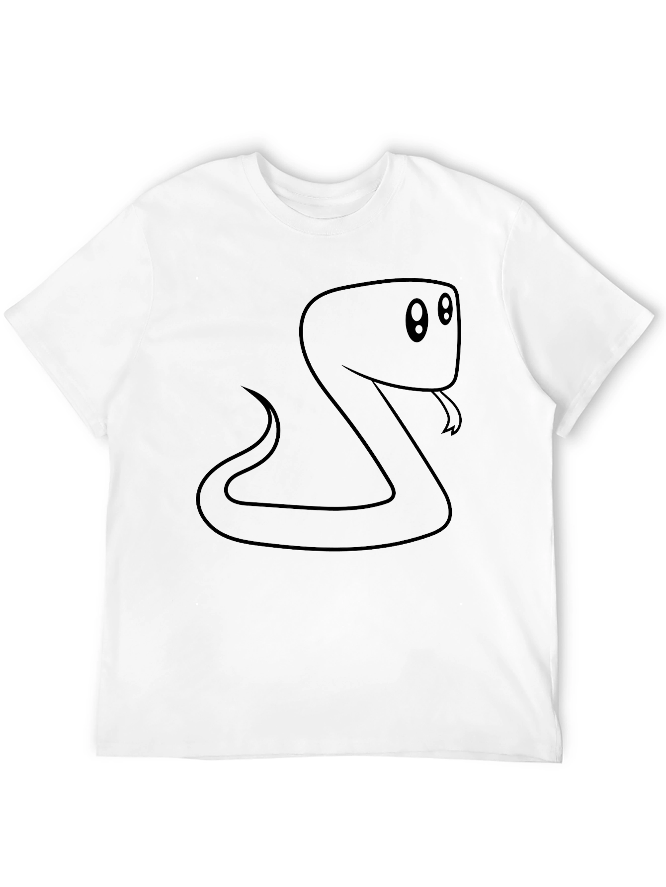 Black Cartoon Snake Graphic Black T-Shirt view 12