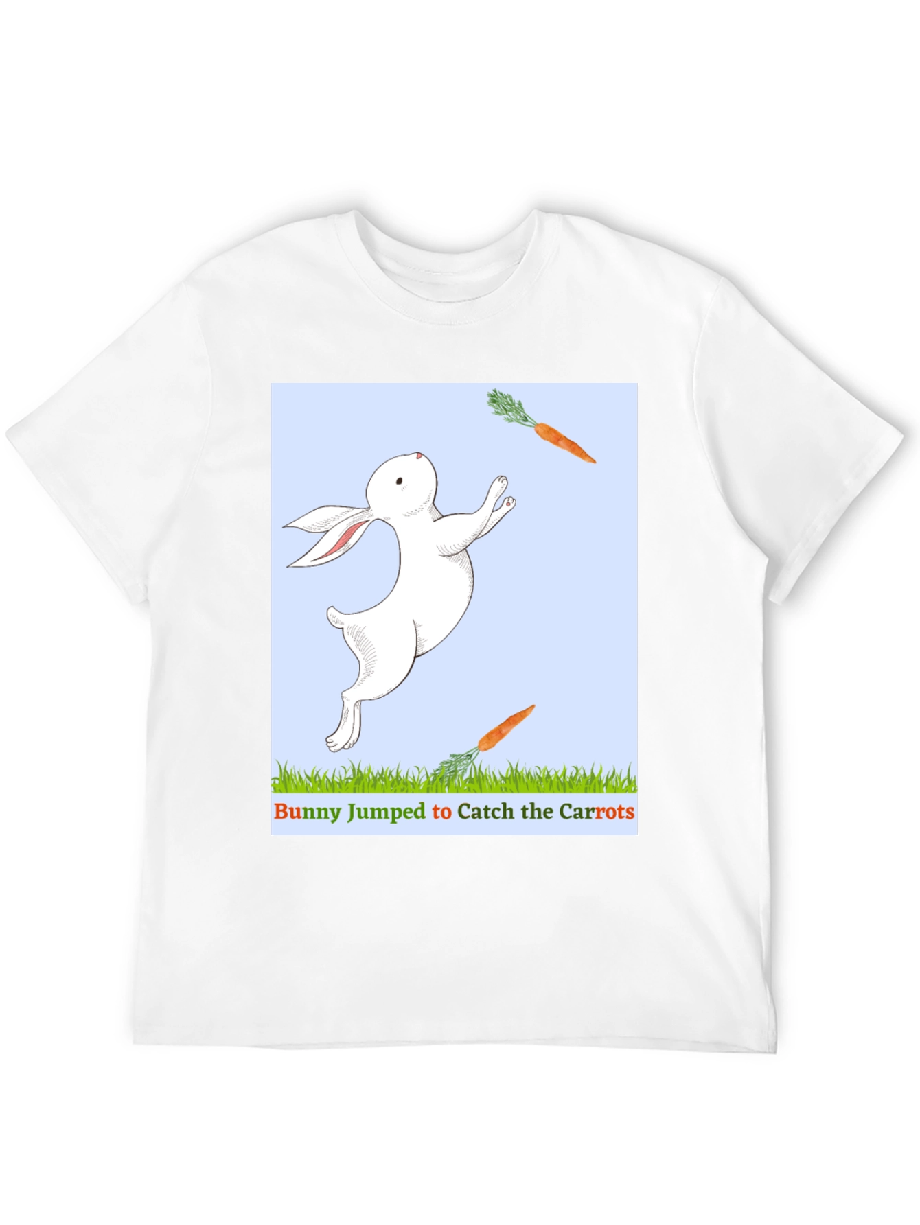 Black Bunny Catching Carrots T-Shirt view 12