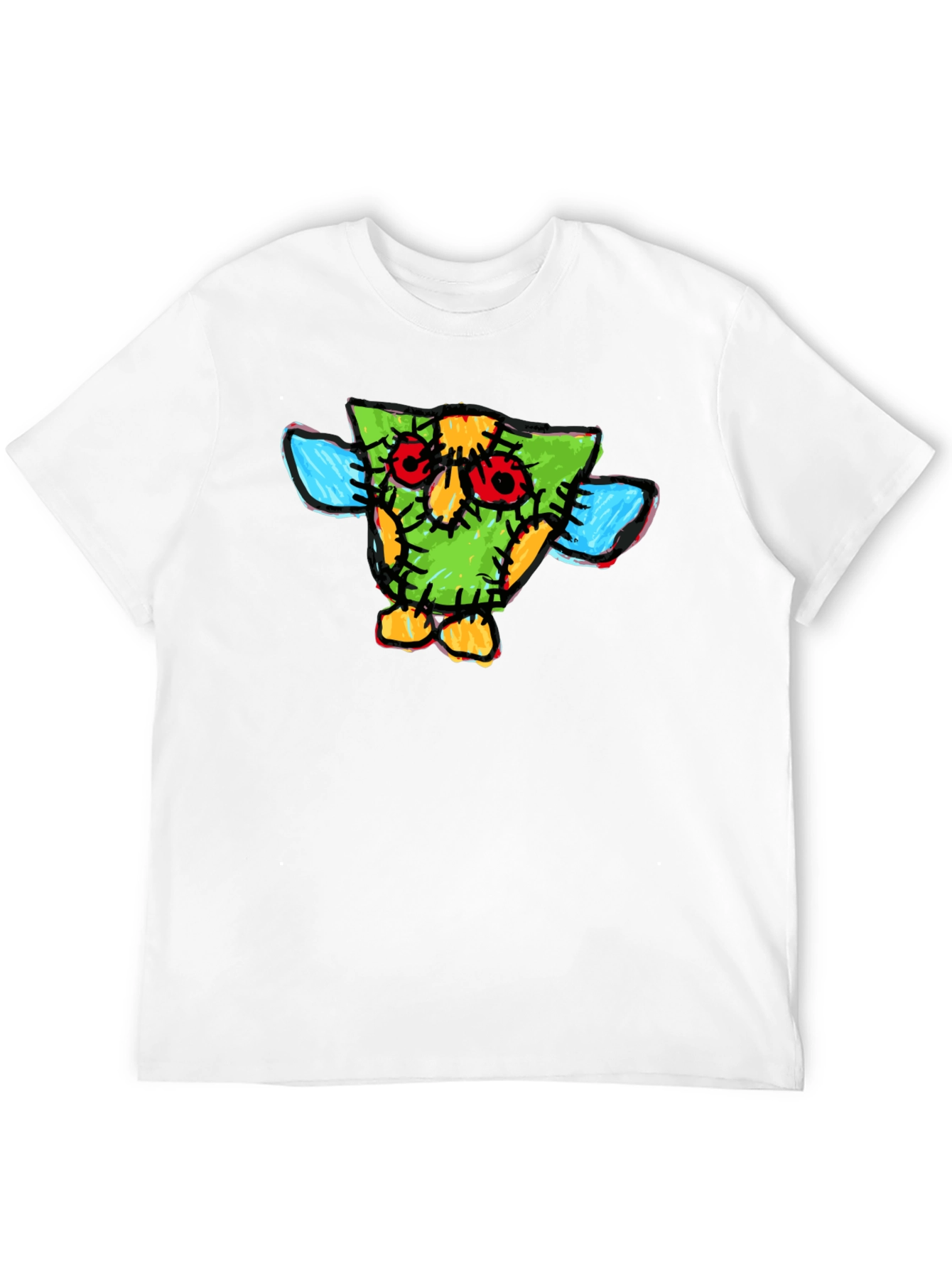Black Funky Cartoon Owl T-Shirt view 12