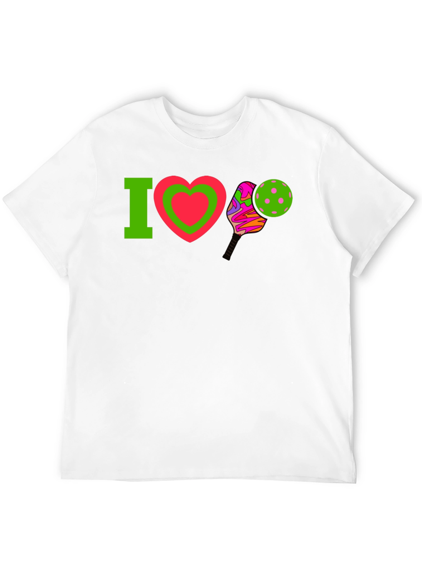 Black I Love Pickleball T-Shirt view 12