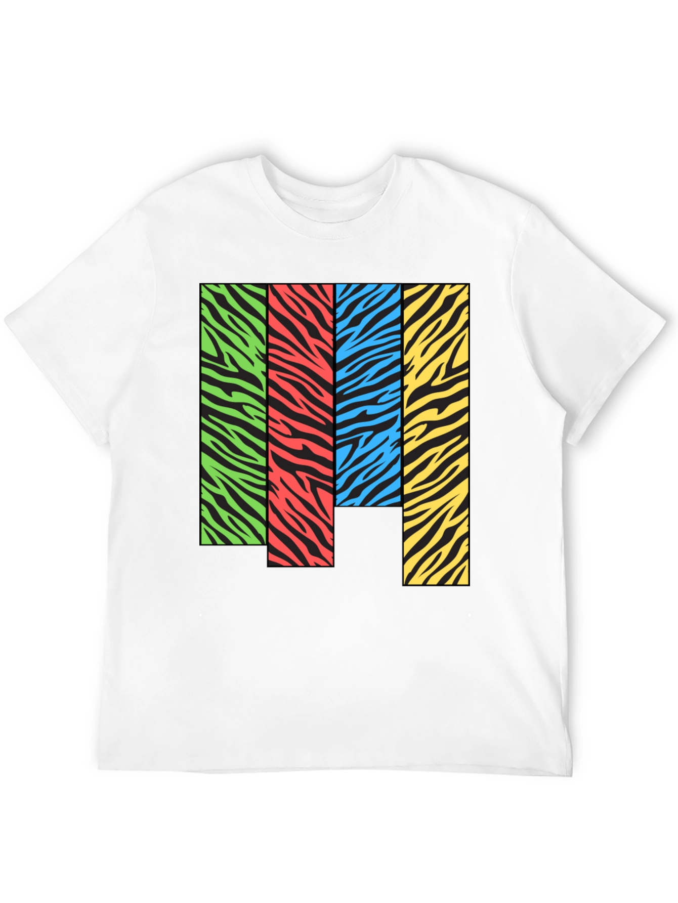 Black Zebra Stripe Color Block Graphic Tee view 12