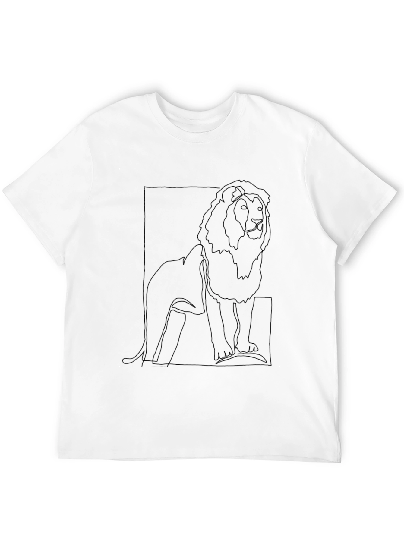 Black Lion Outline Graphic Tee - Minimalist Design view 12