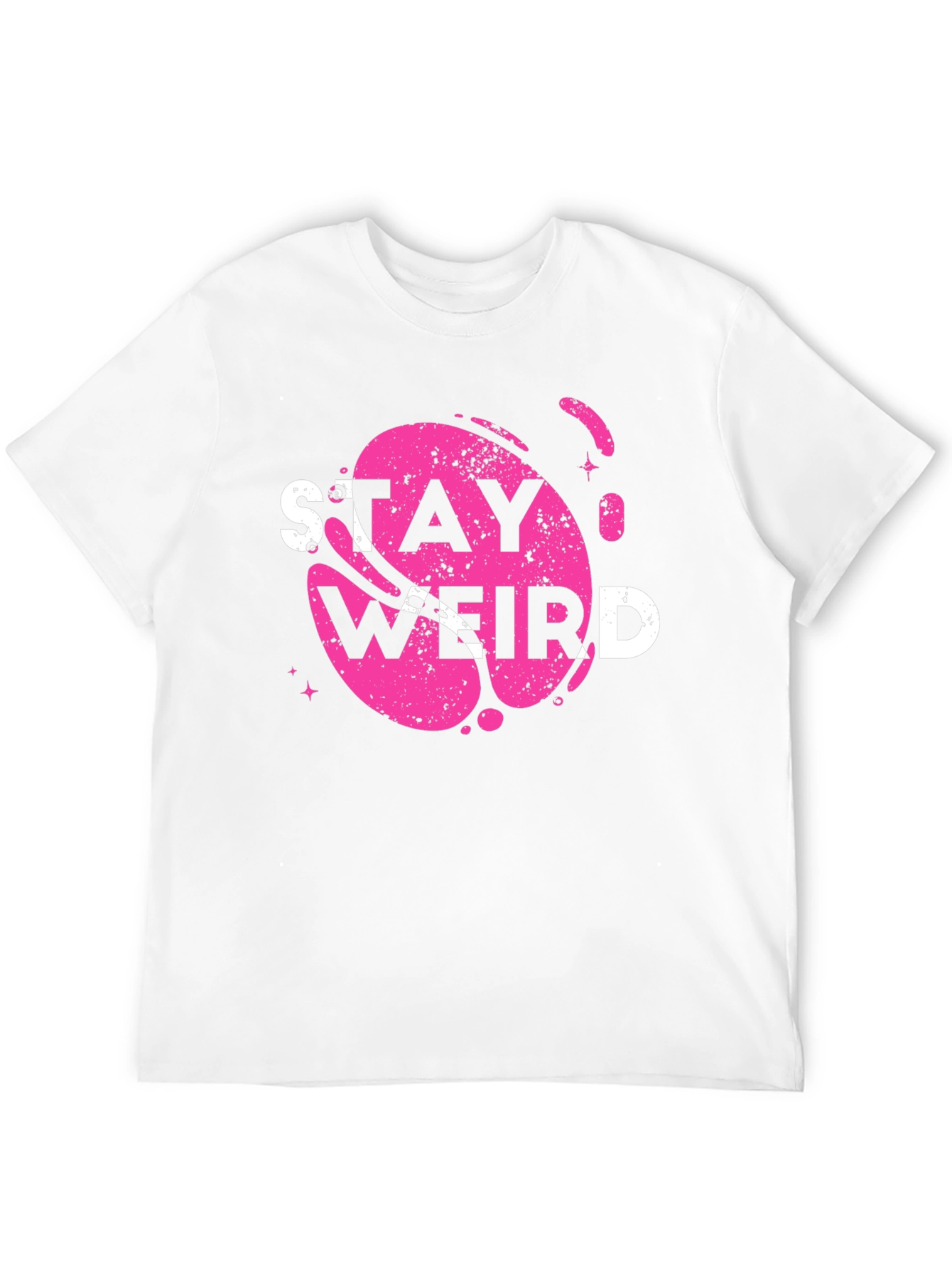 Black Stay Weird Graphic Tee - Trendy Casual Top view 12