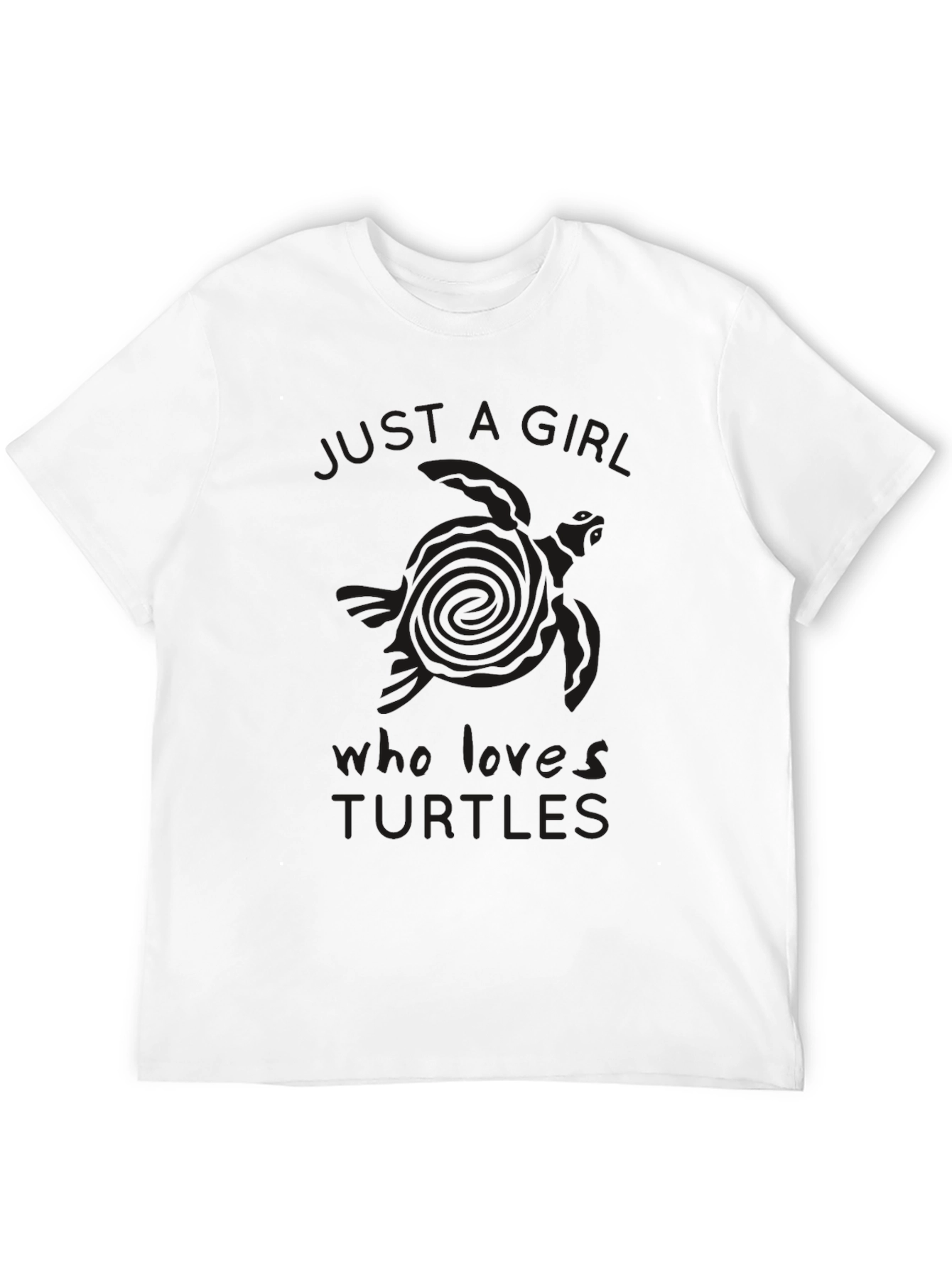 Black Just a Girl Who Loves Turtles Black T-Shirt view 12