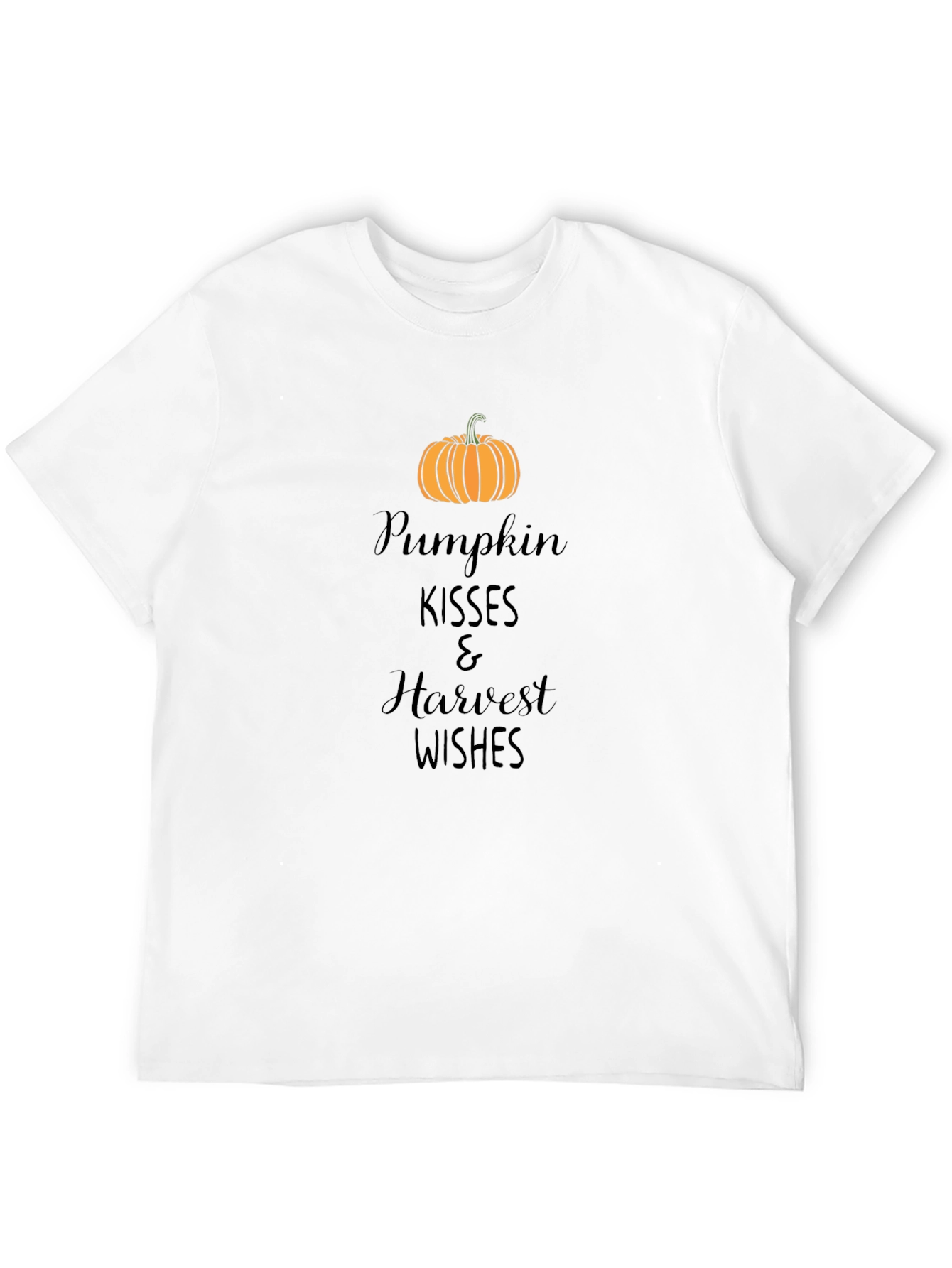 Black Pumpkin Kisses Harvest Wishes Black T-Shirt view 12