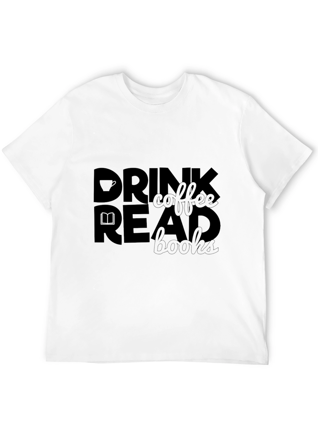 Black Drink Coffee Read Books Graphic T-Shirt view 12