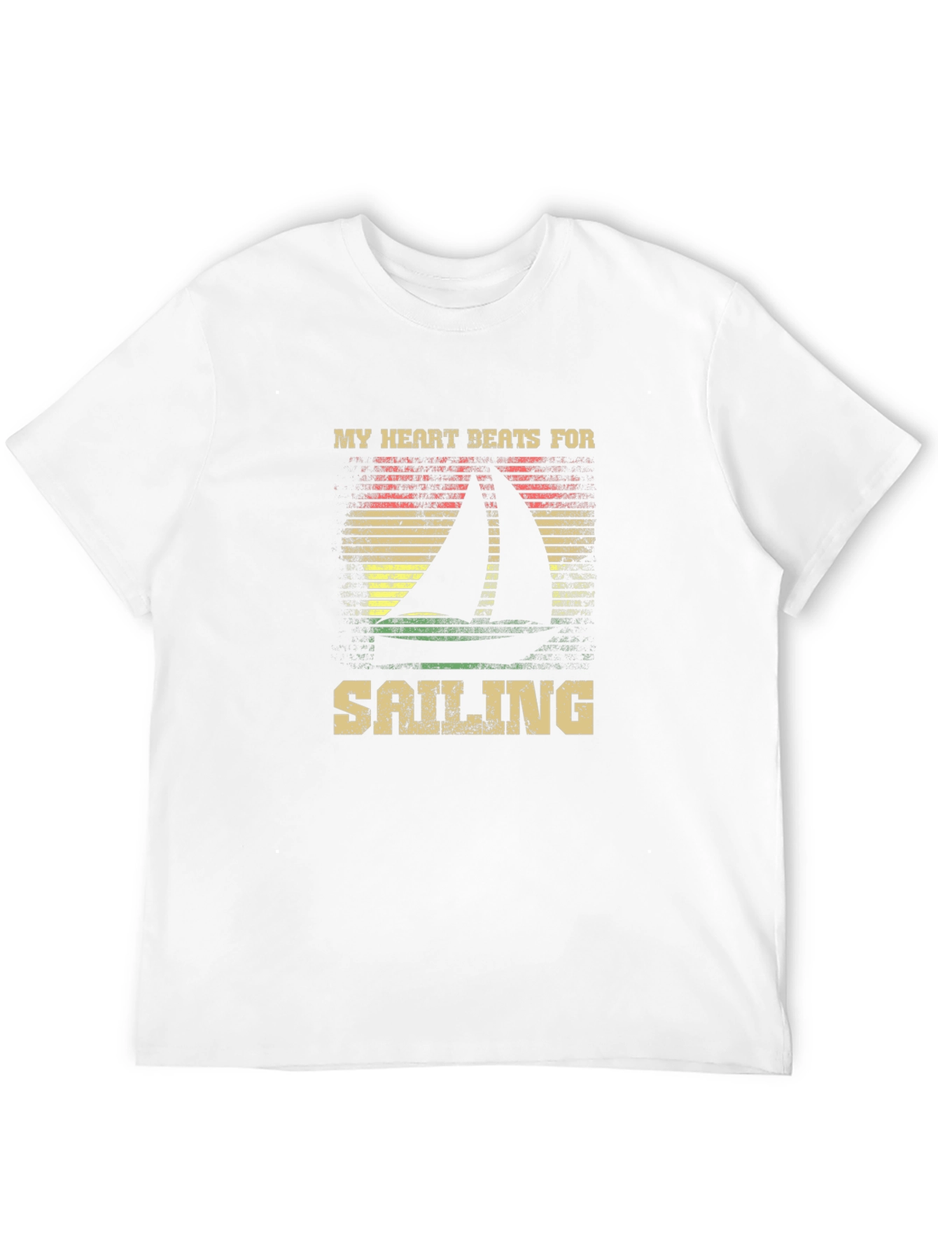 Black Sailing Heartbeat Graphic Tee - Boating Lover T-Shirt view 12