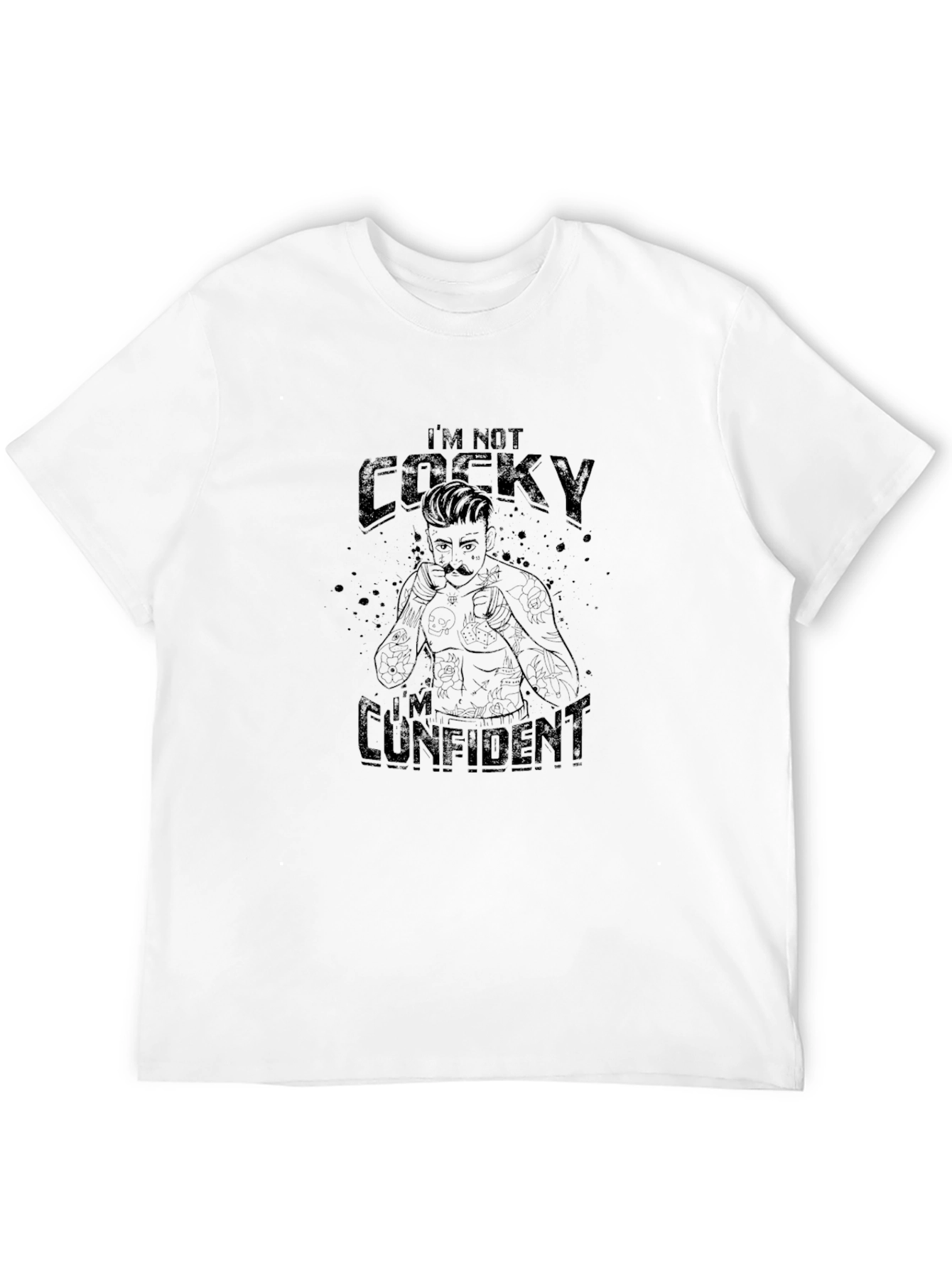 Black I'm Not Cocky, I'm Confident Graphic T-Shirt view 12