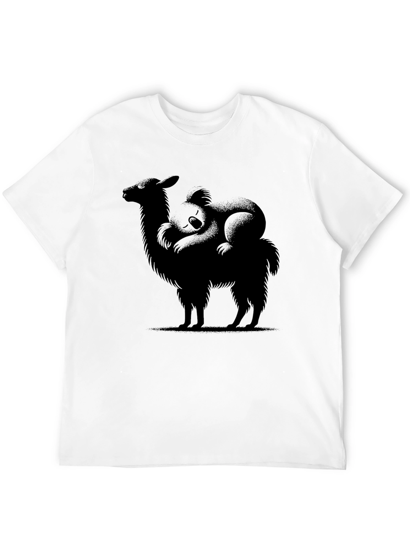 Black Llama & Koala Graphic T-Shirt - Quirky Animal Tee view 12