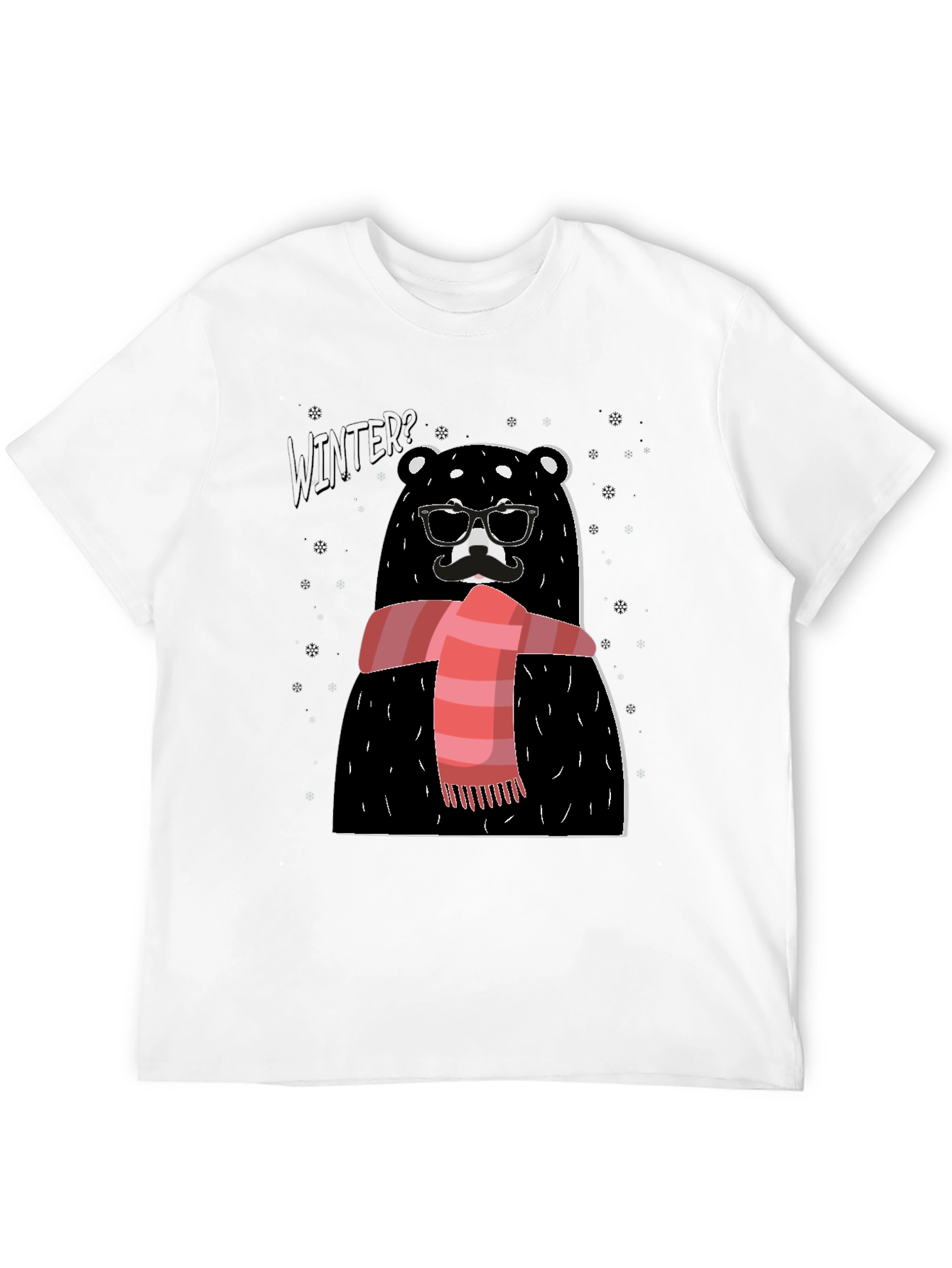 Black Winter Bear Graphic Tee - Stylish Holiday Design view 12