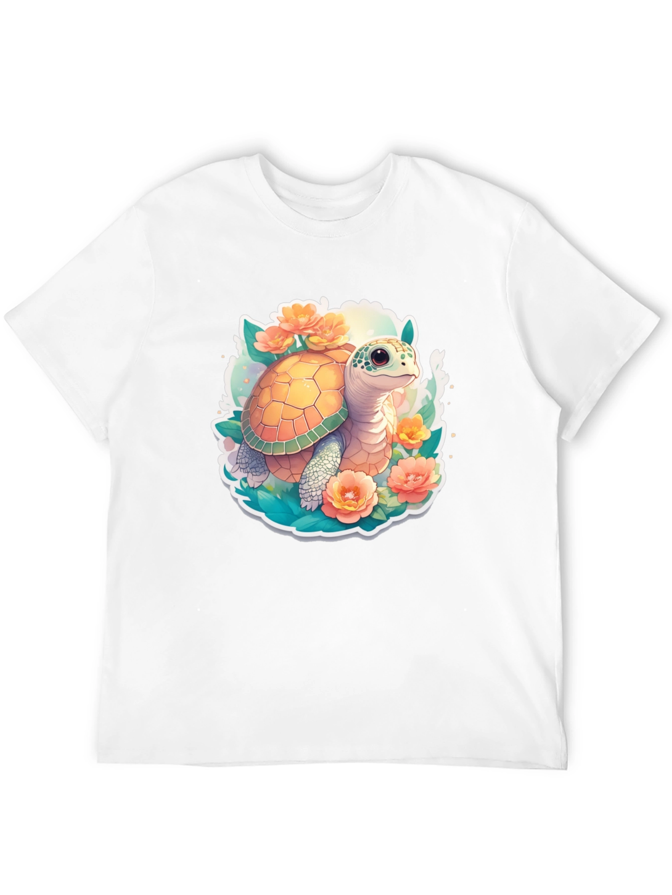 Black Turtle & Floral Graphic T-Shirt view 12