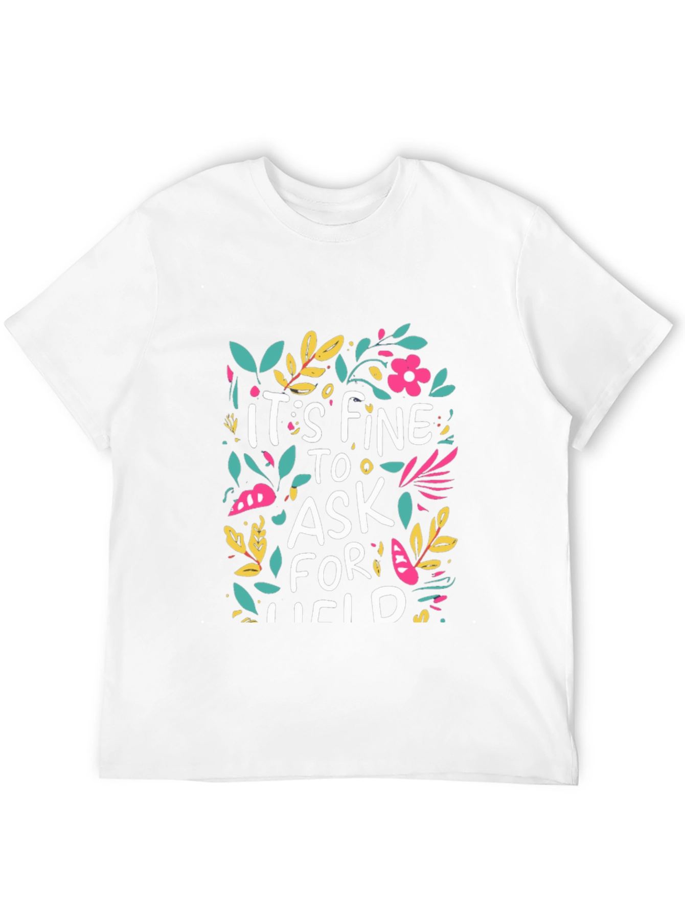 Black Floral Graphic T-Shirt - It's Fine to Ask for Lucid view 12