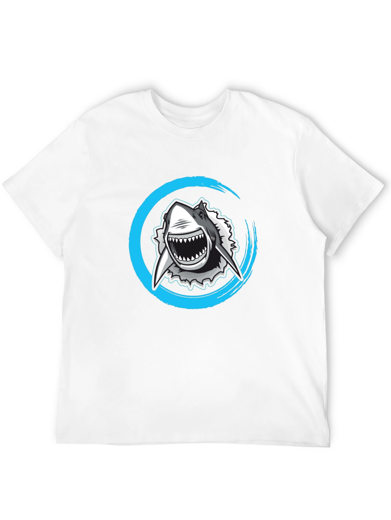 Black Shark Graphic Tee -  Circular Burst Design view 12